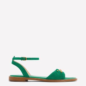 Iris Snaffle Flat Sandals-Rich Emerald