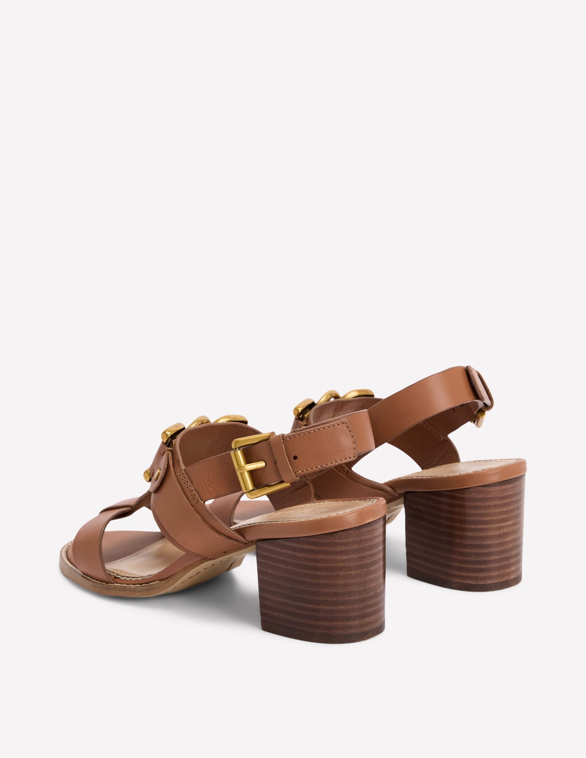 Block Heel Hardware Sandals-Tan - Image 5