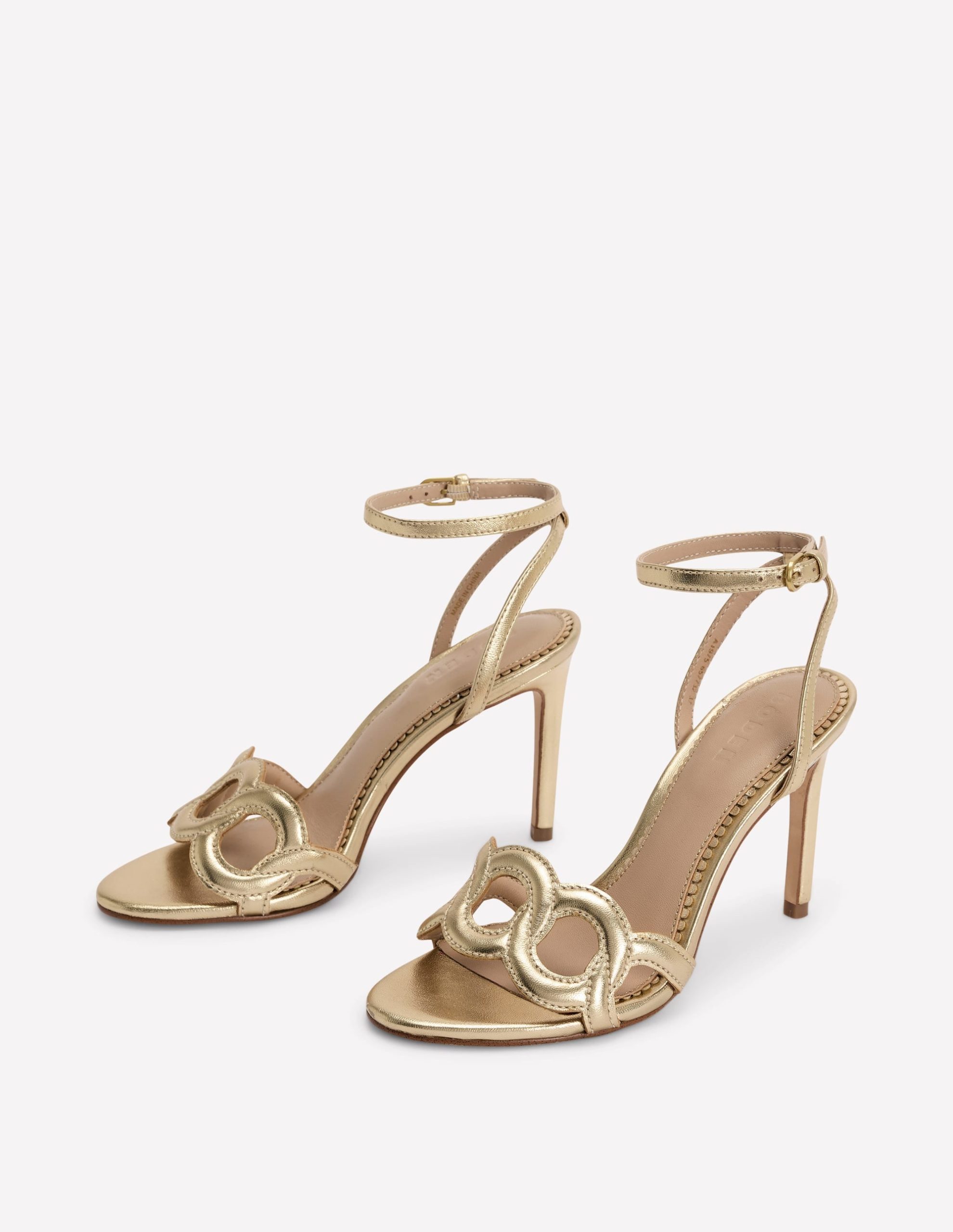 Circle Detail Heeled Sandal-Gold - Image 3