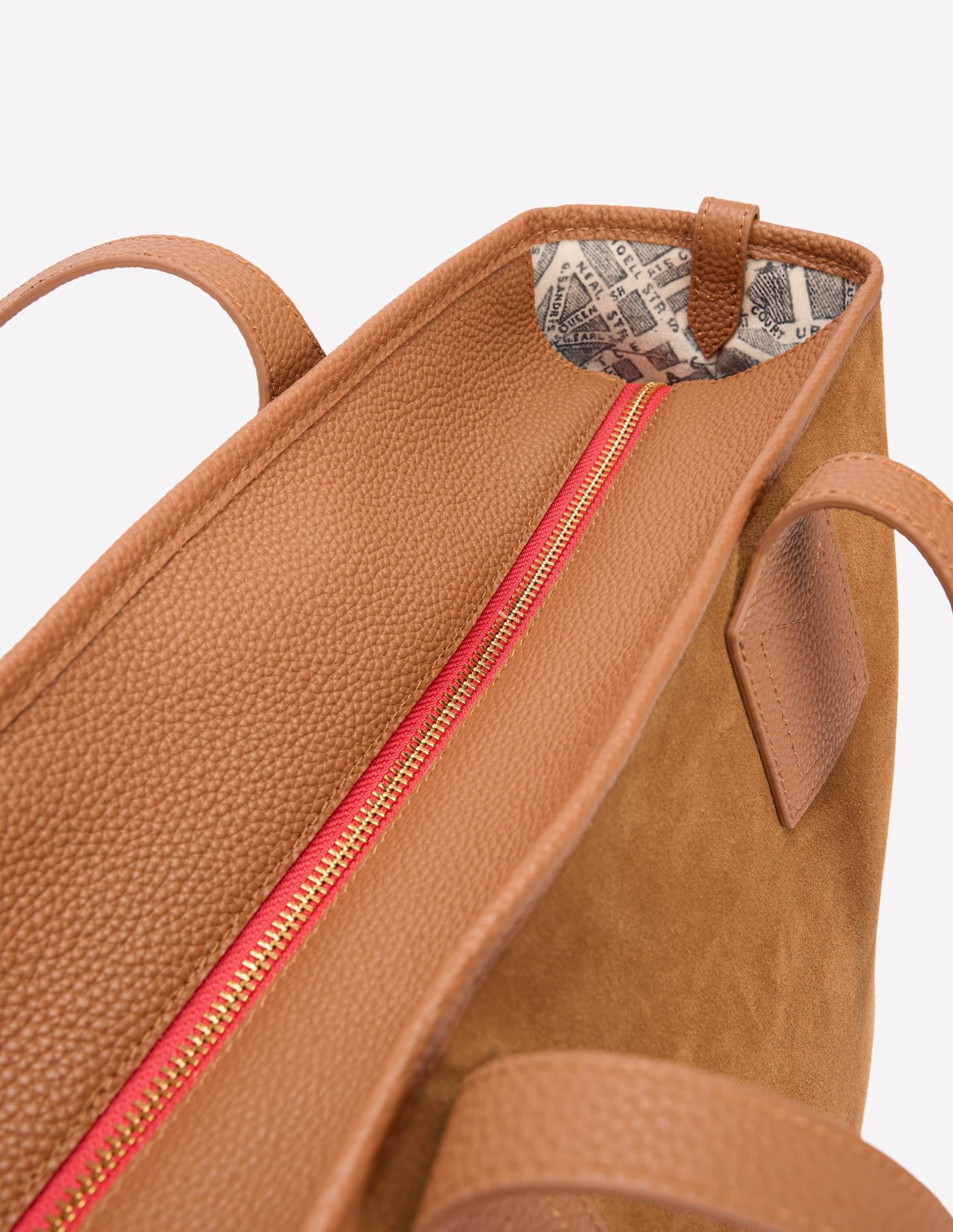 Suede Tote Bag-Tan - Image 5