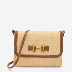 Snaffle Clutch Bag-Natural/tan
