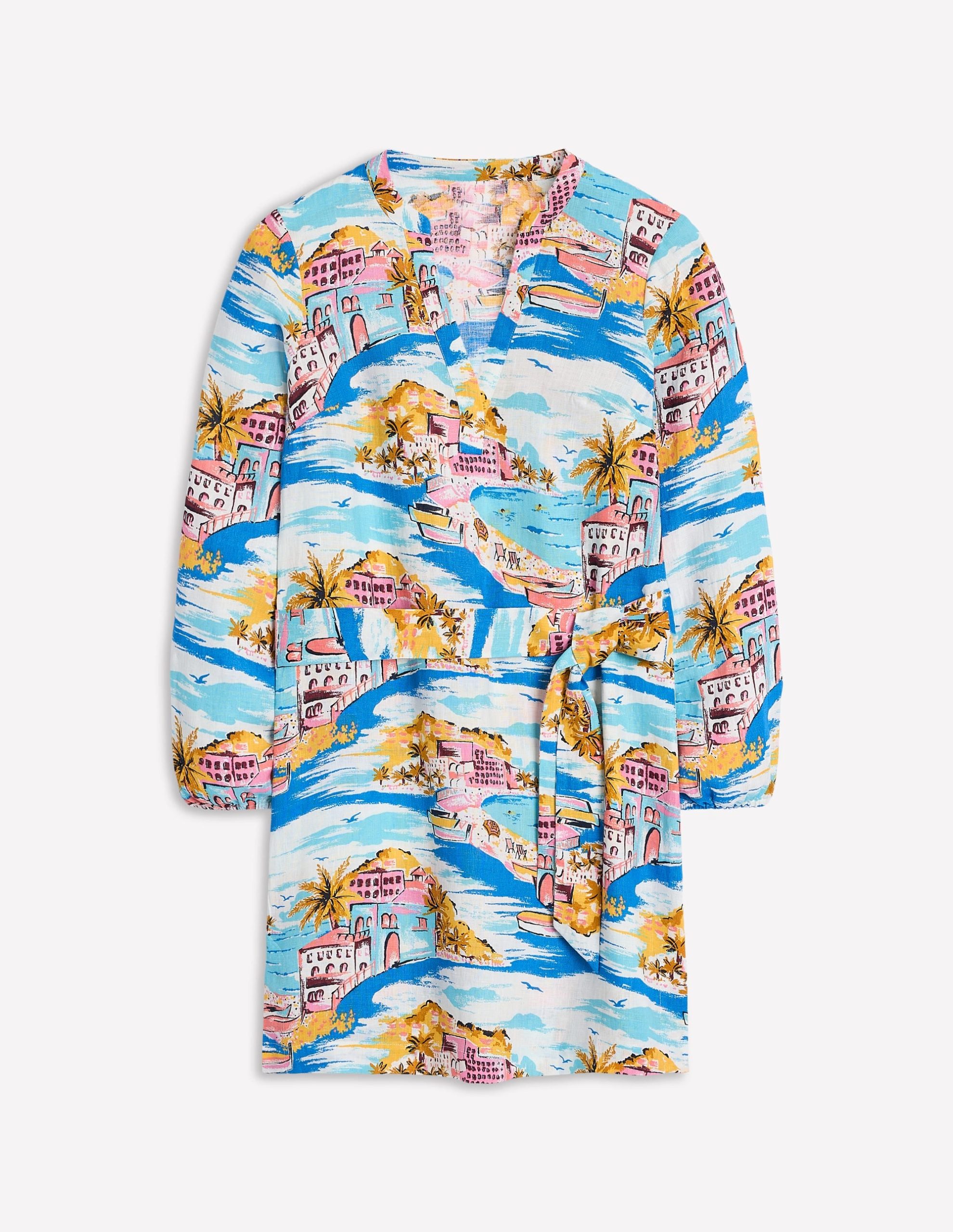 Cleo Linen Tie Waist Dress-Multi. Paradise Bay - Image 5