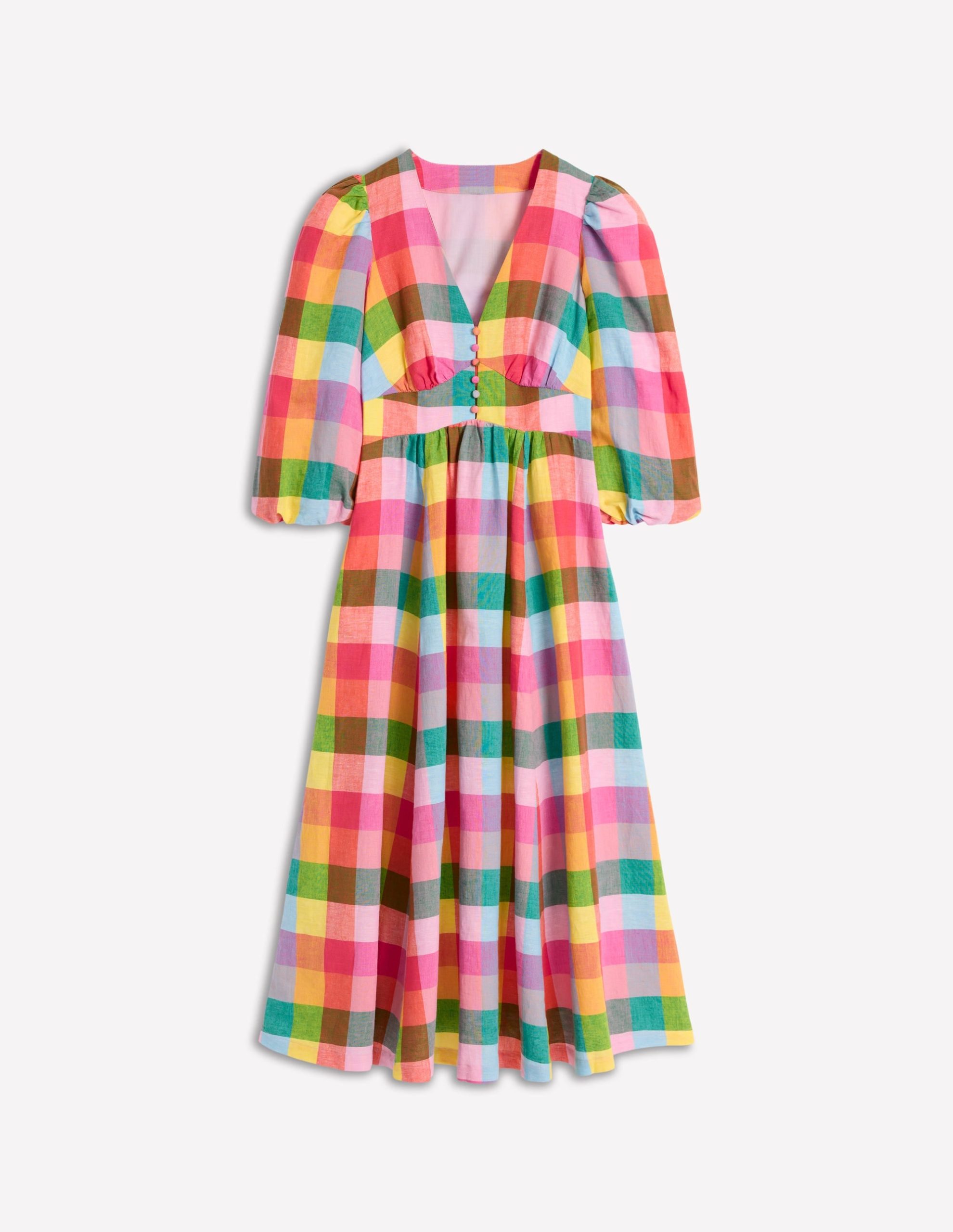Lola Blouson Maxi Dress-Rainbow Multigingham - Image 5