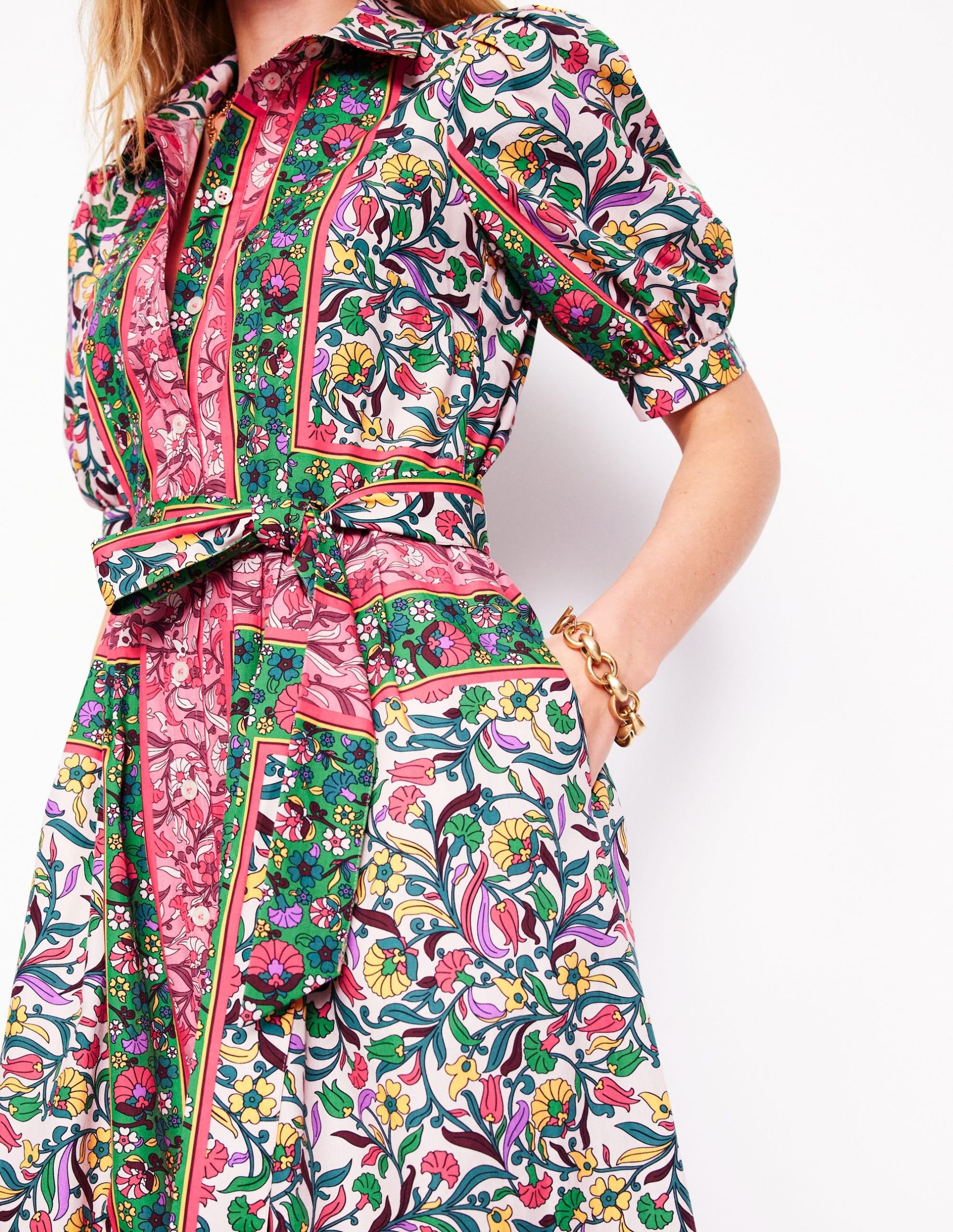 Alexa Maxi Shirt Dress-Multi. Enchanting Vine - Image 3