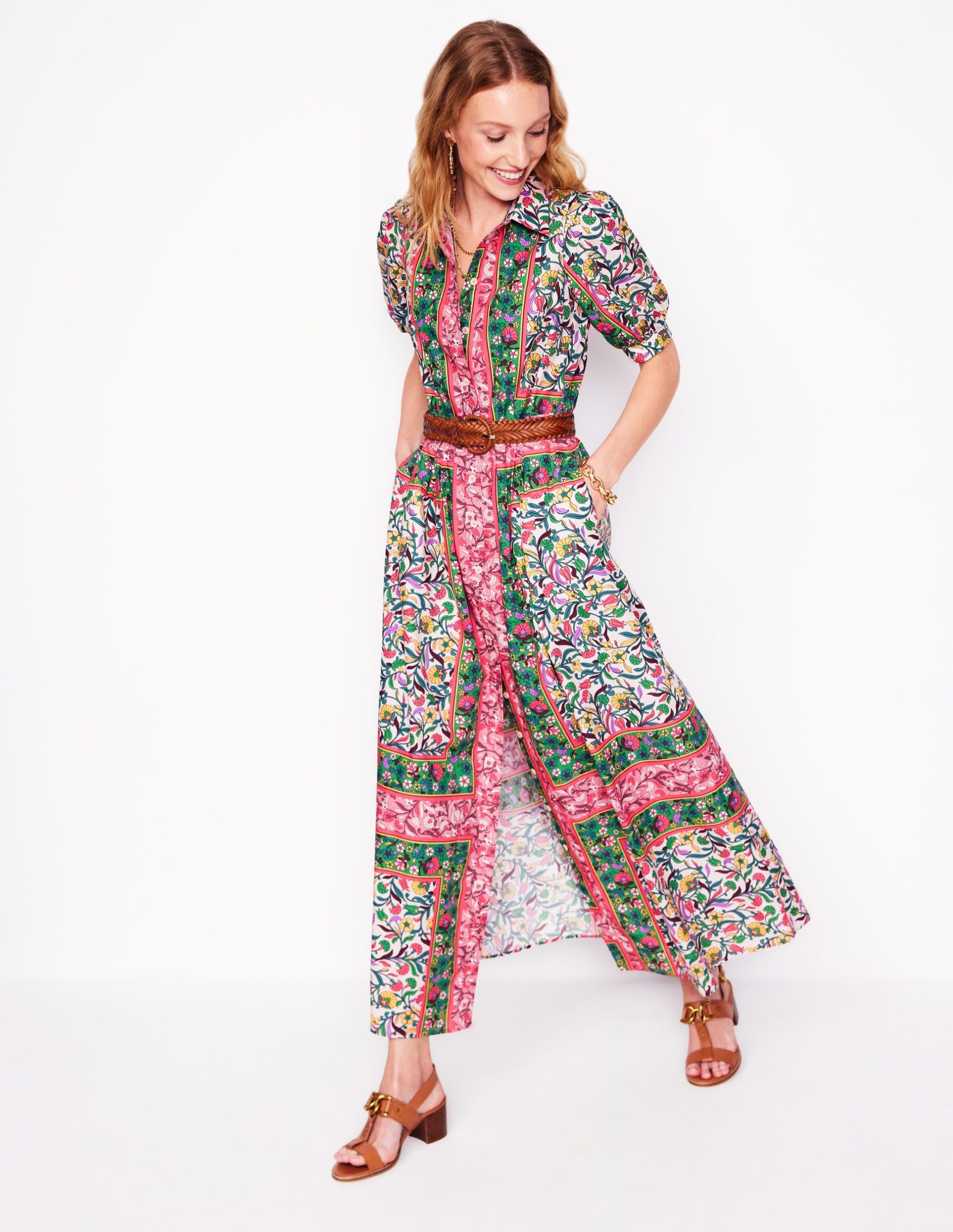 Alexa Maxi Shirt Dress-Multi. Enchanting Vine - Image 5