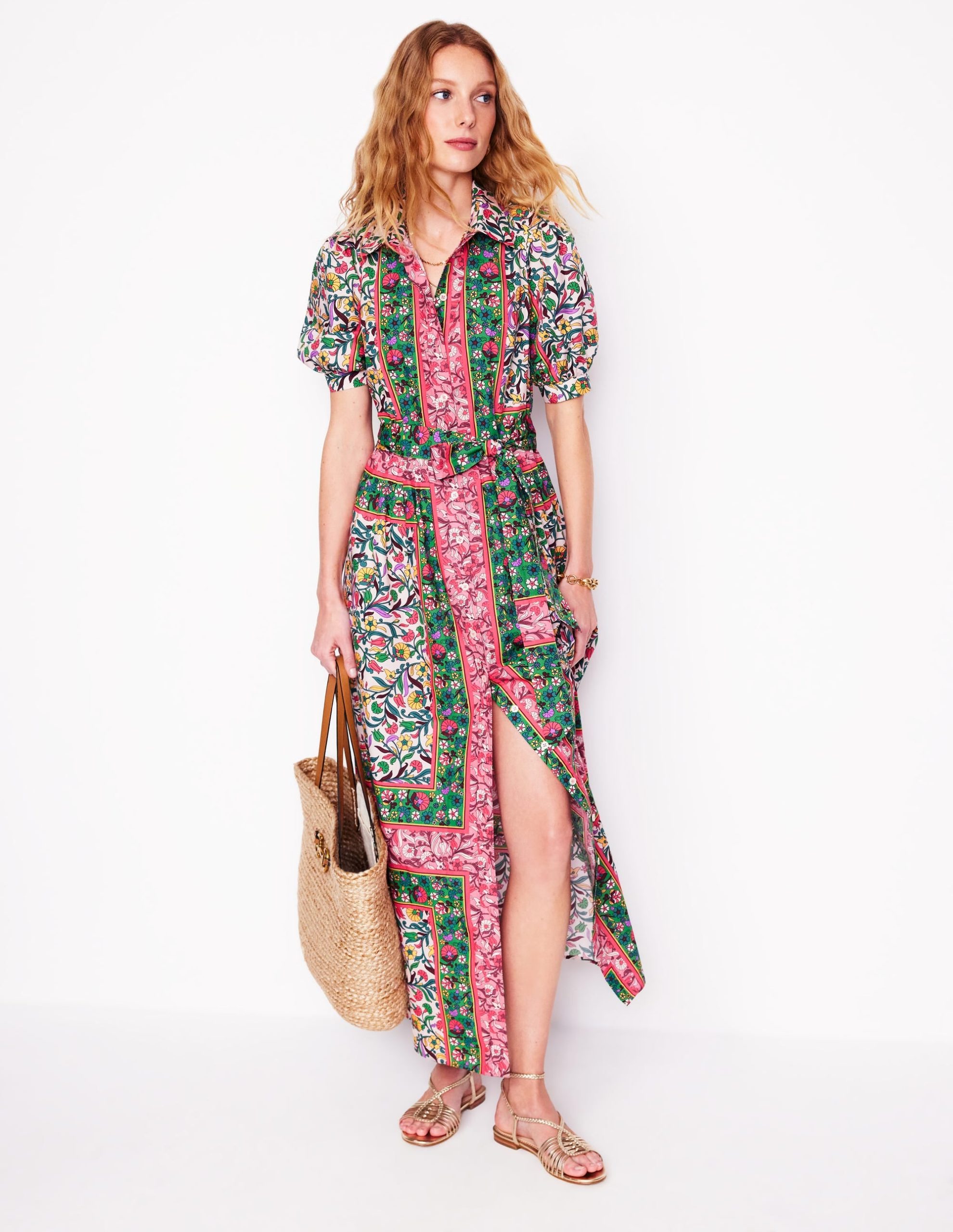 Alexa Maxi Shirt Dress-Multi. Enchanting Vine - Image 6