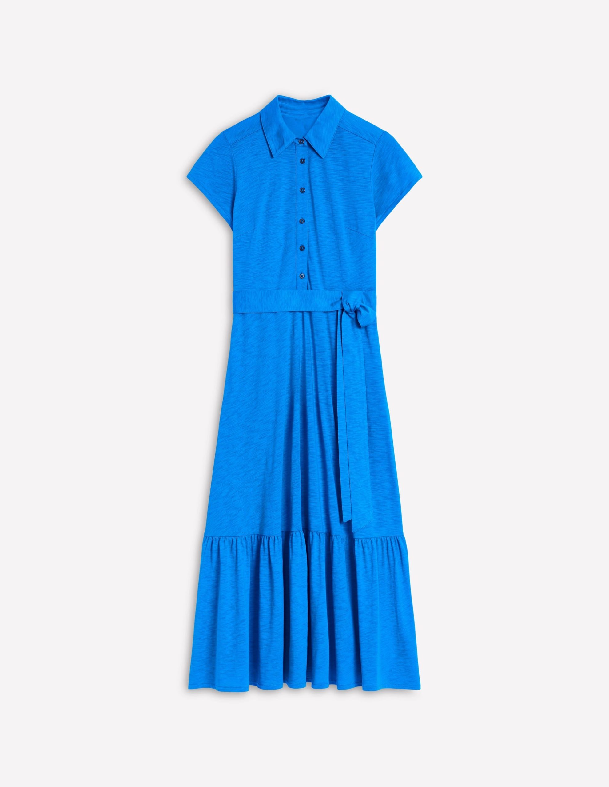 Cressida Jersey Shirt Dress-Gallery Blue - Image 4