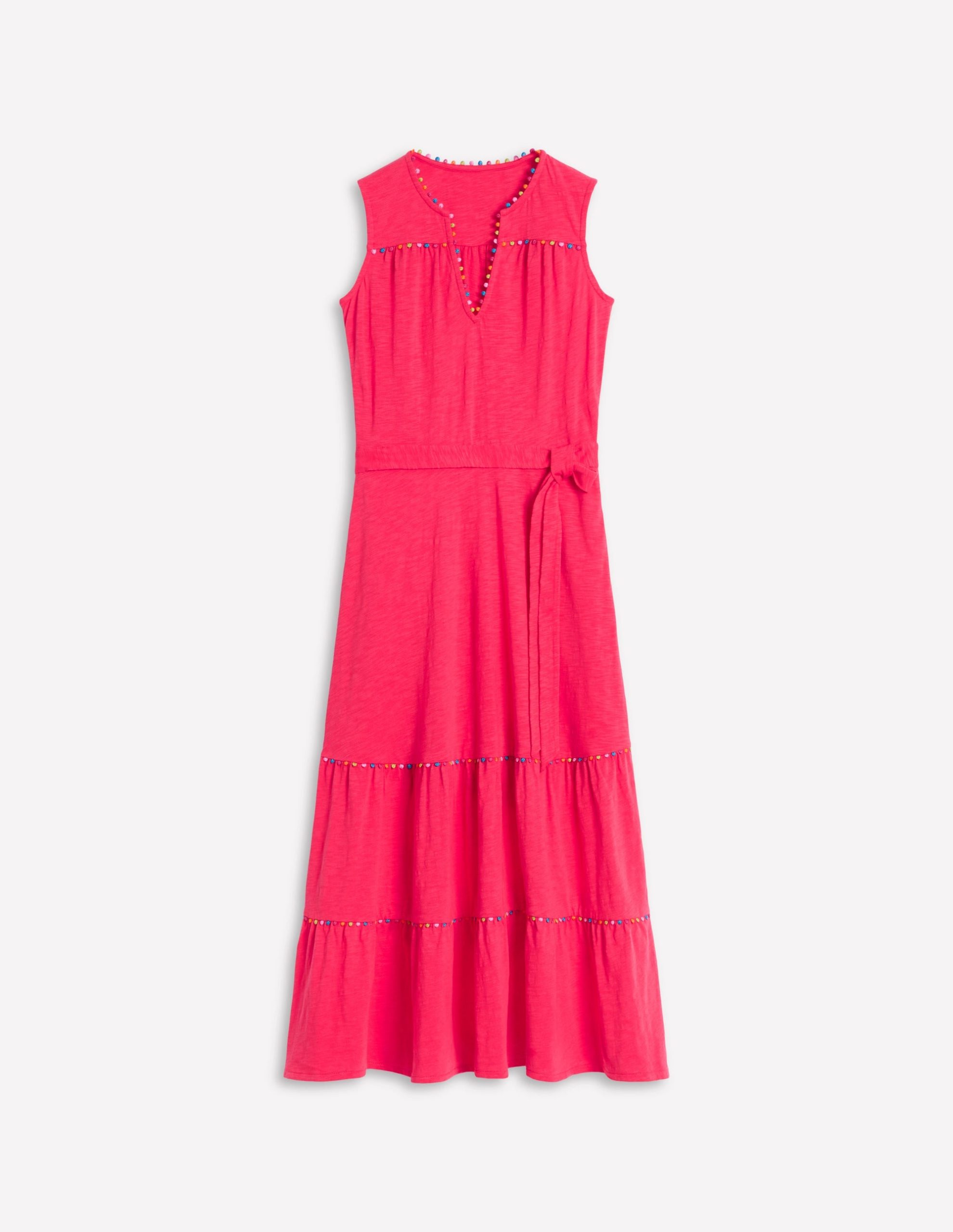 Tara Trim Tiered Jersey Dress-Camelia Pink - Image 7
