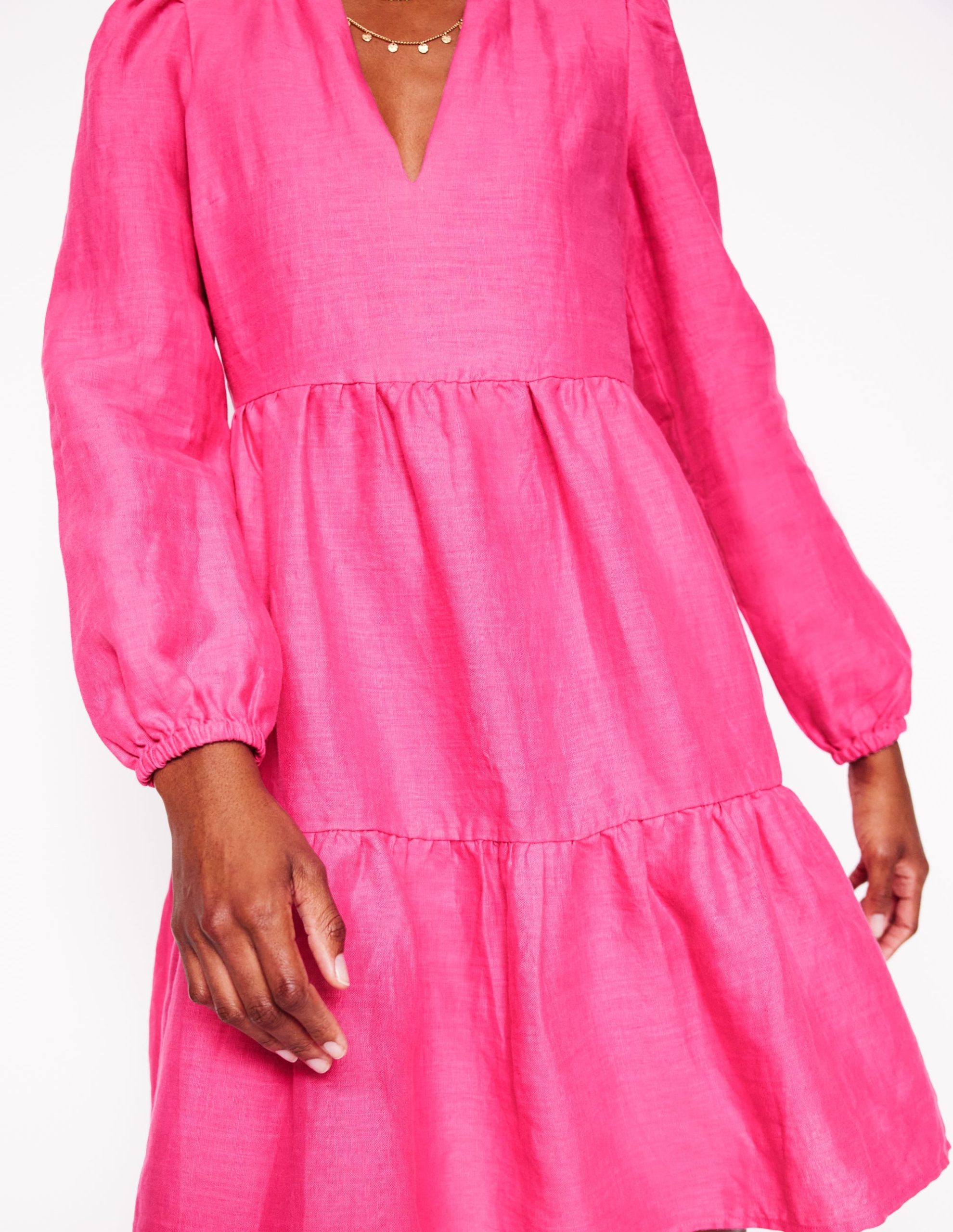 Esme Linen Mini Dress-Pink Peony - Image 6