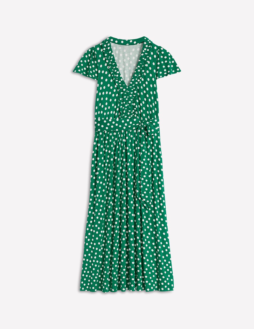 Nicola Jersey Tea Dress-Forest Grass. Painted Dot - Image 5
