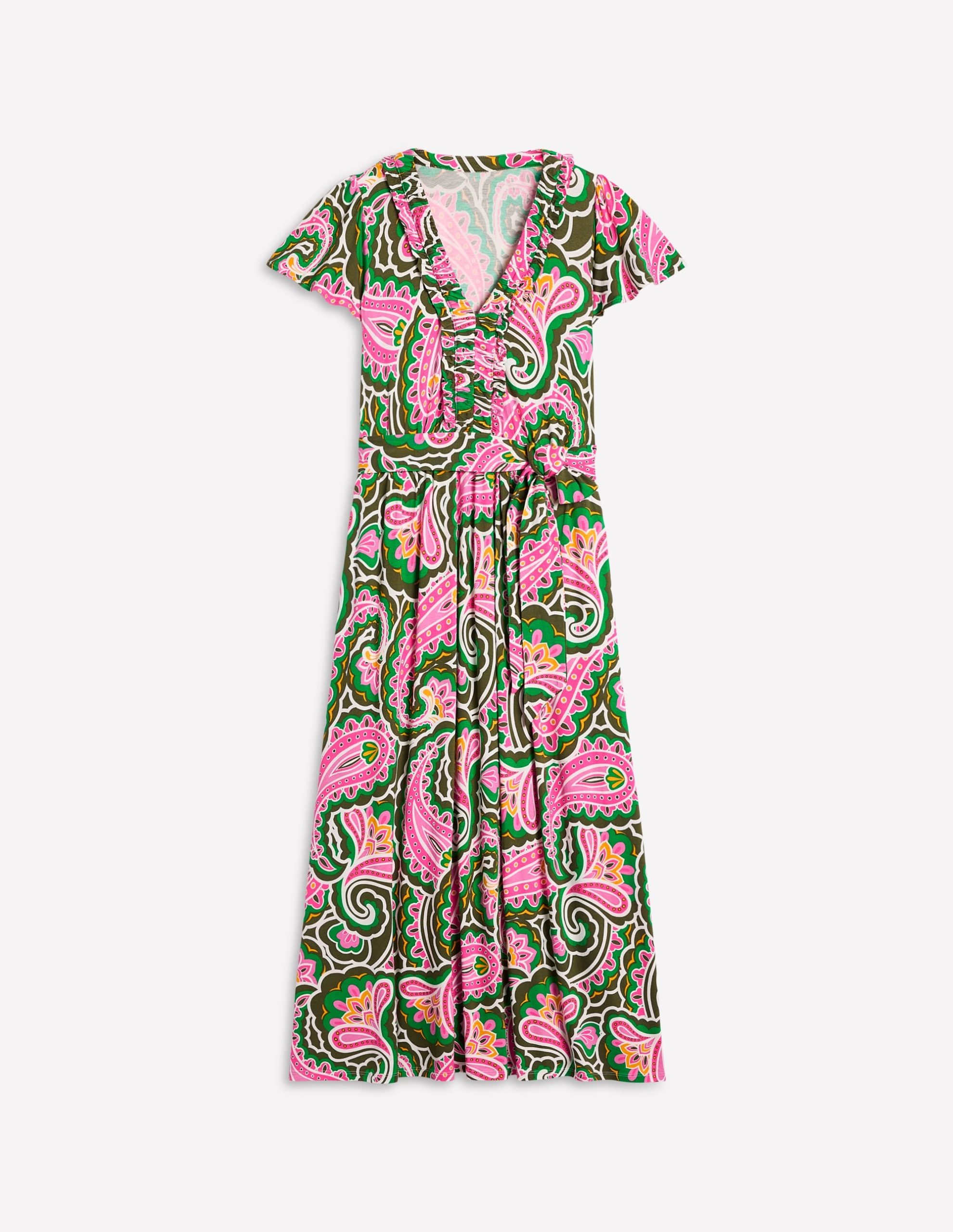 Nicola Jersey Tea Dress-Multi. Scallop Paisley - Image 6