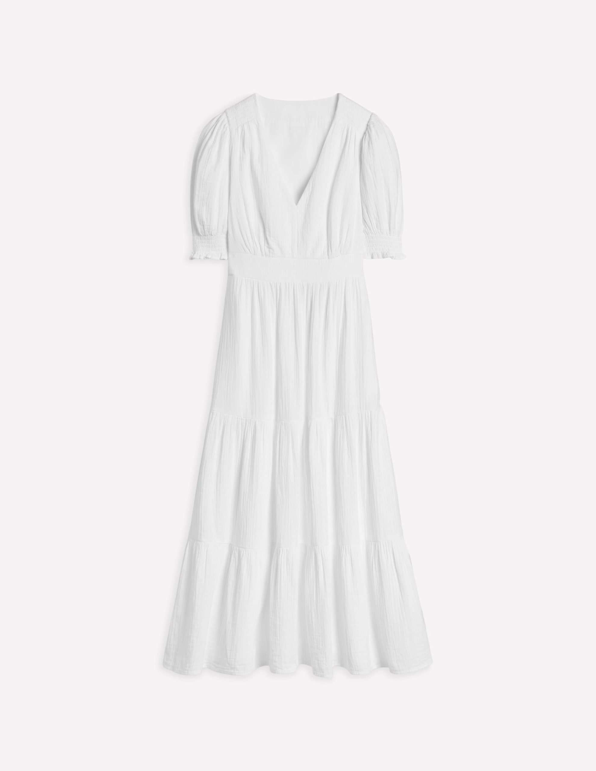 Anna Double Cloth Midi Dress-White - Image 7