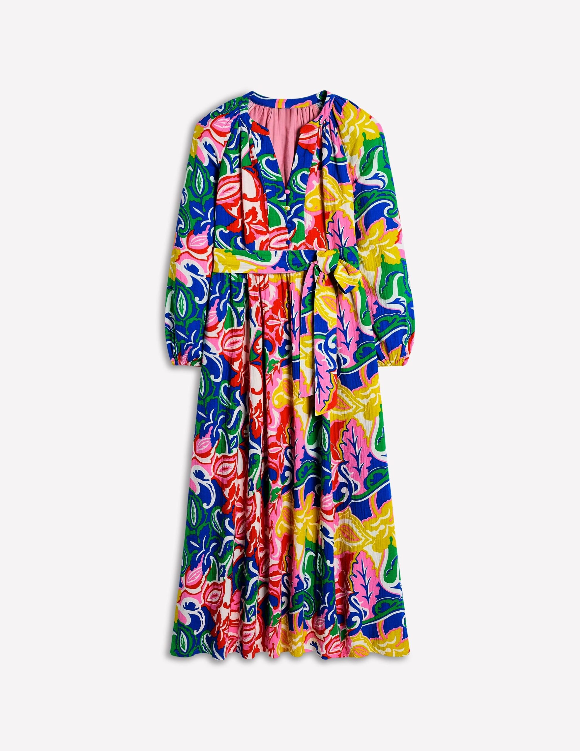 Faye Double Cloth Dress-Multi. Foliage Twirl - Image 5