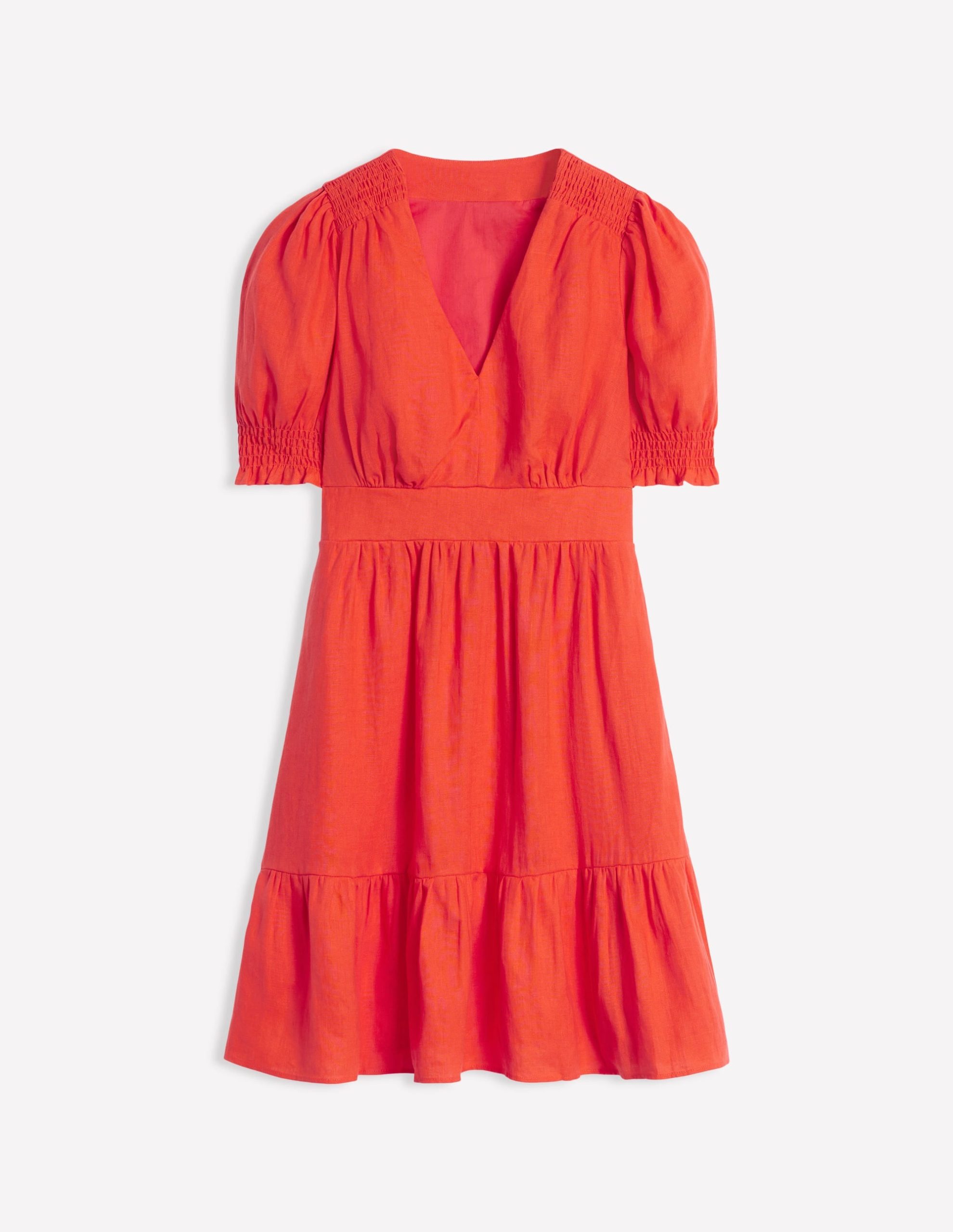 Anna Linen Short Dress-Firecracker Red - Image 5