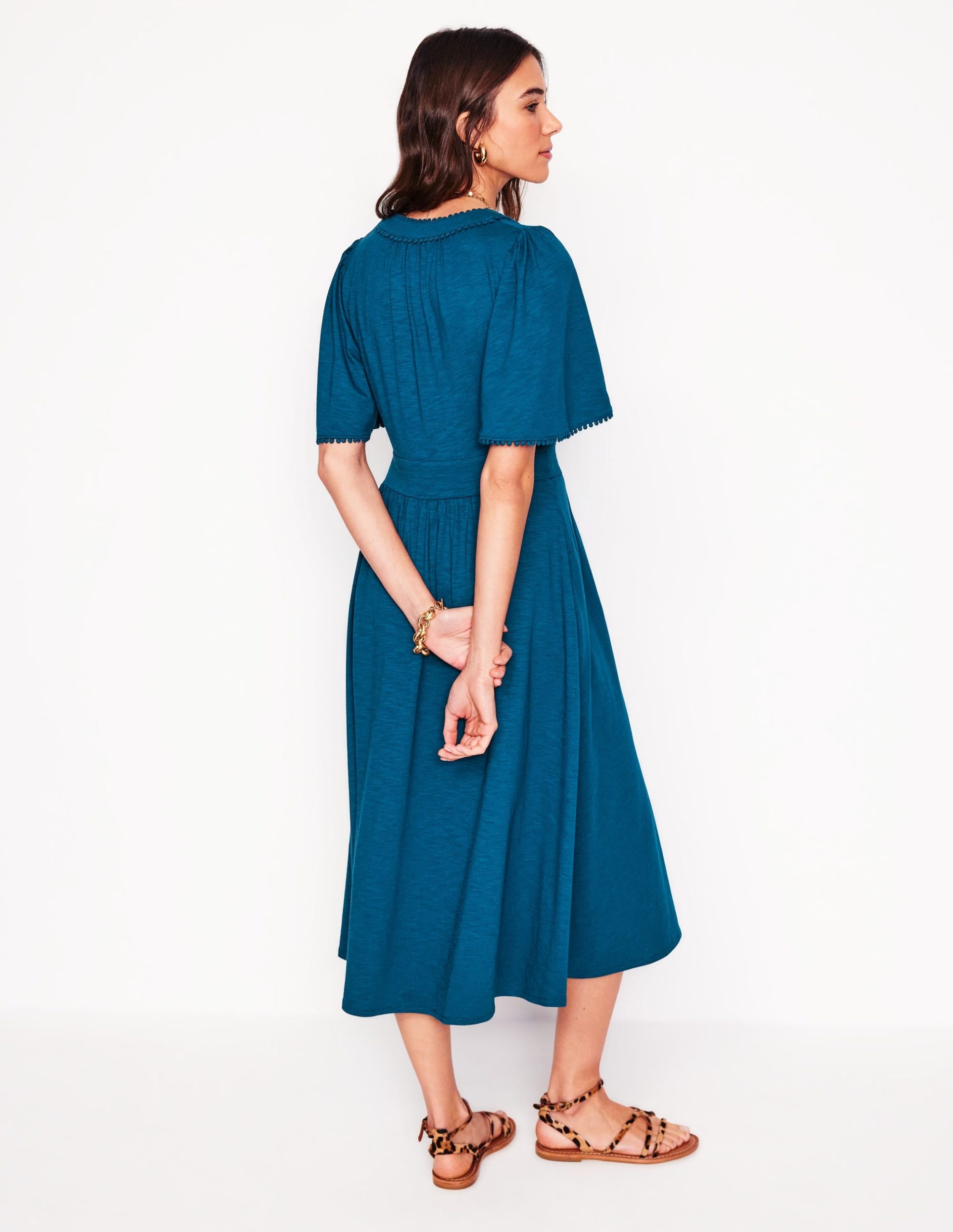 Maddie Trim Jersey Dress-Harbour Blue - Image 4