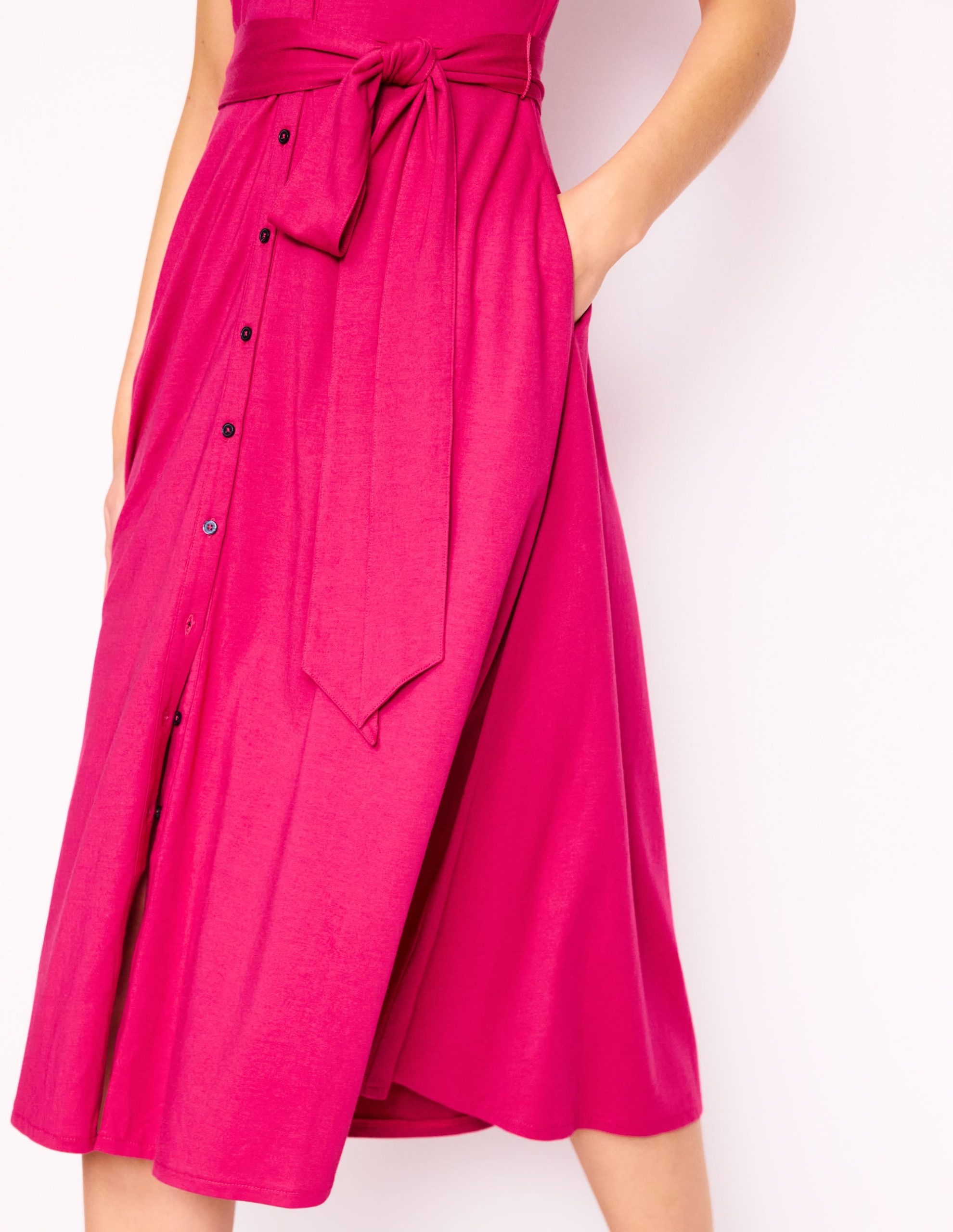 Sara Jersey Shirt Dress-Cherry Jam - Image 2