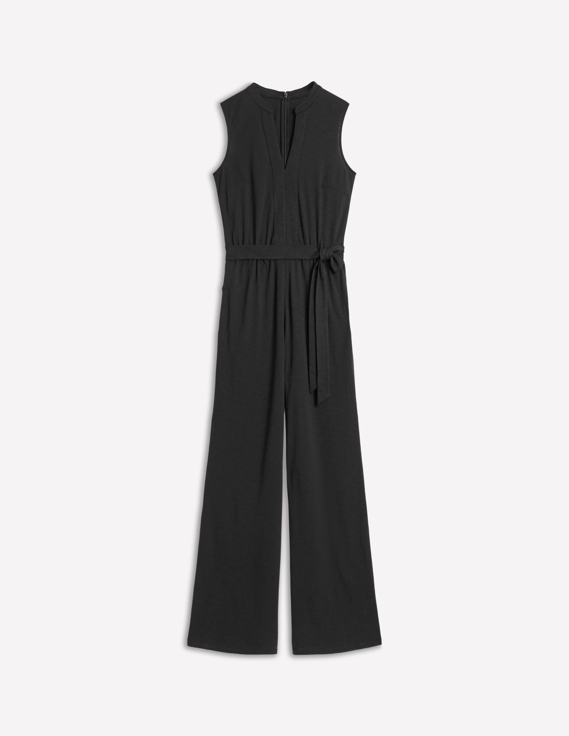 Naomi Notch Jersey Jumpsuit-Black - Image 6