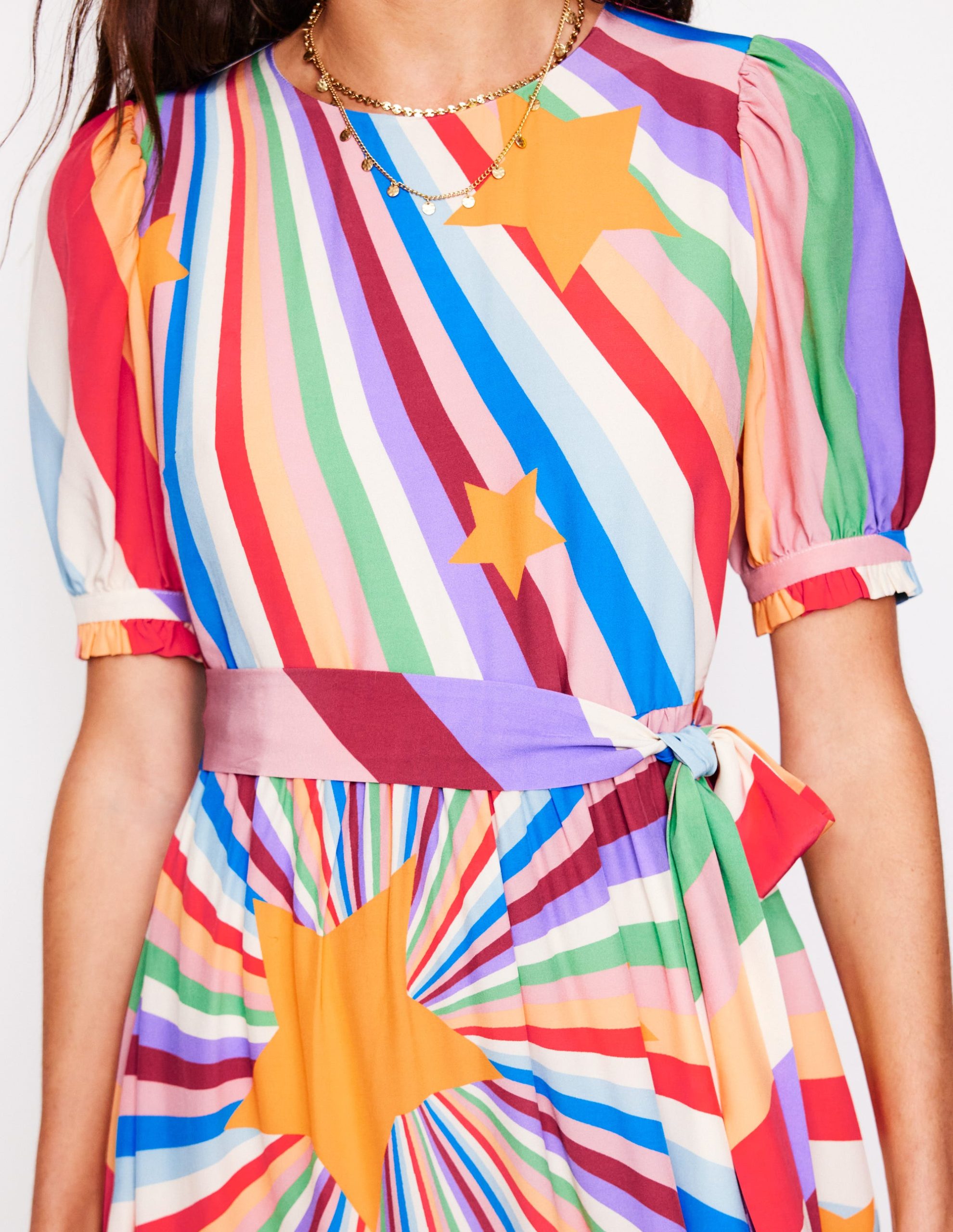 Blouson Crew Neck Dress-Multi. Supernova - Image 3