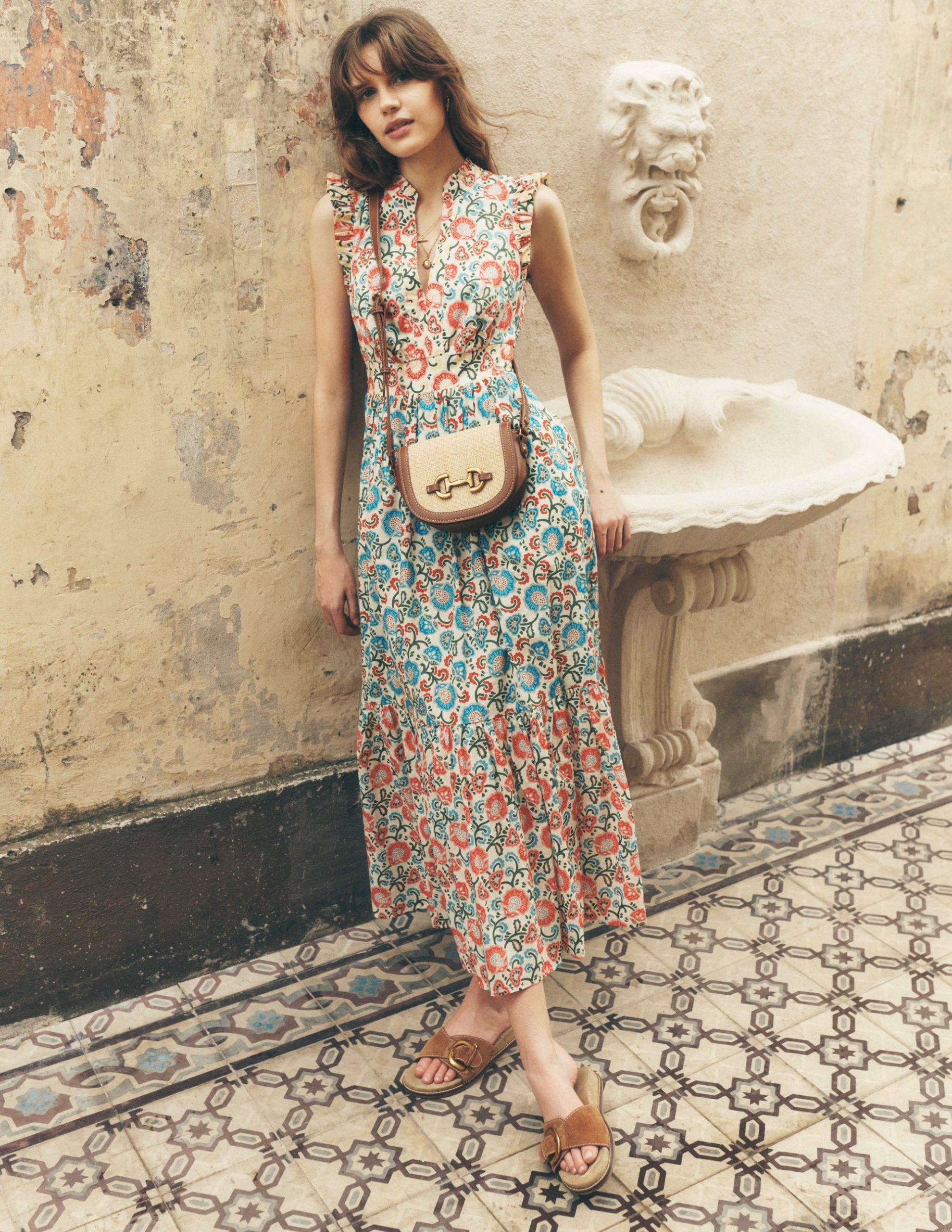 Wren Tiered Midi Dress-Ivory. Garden Vine - Image 5