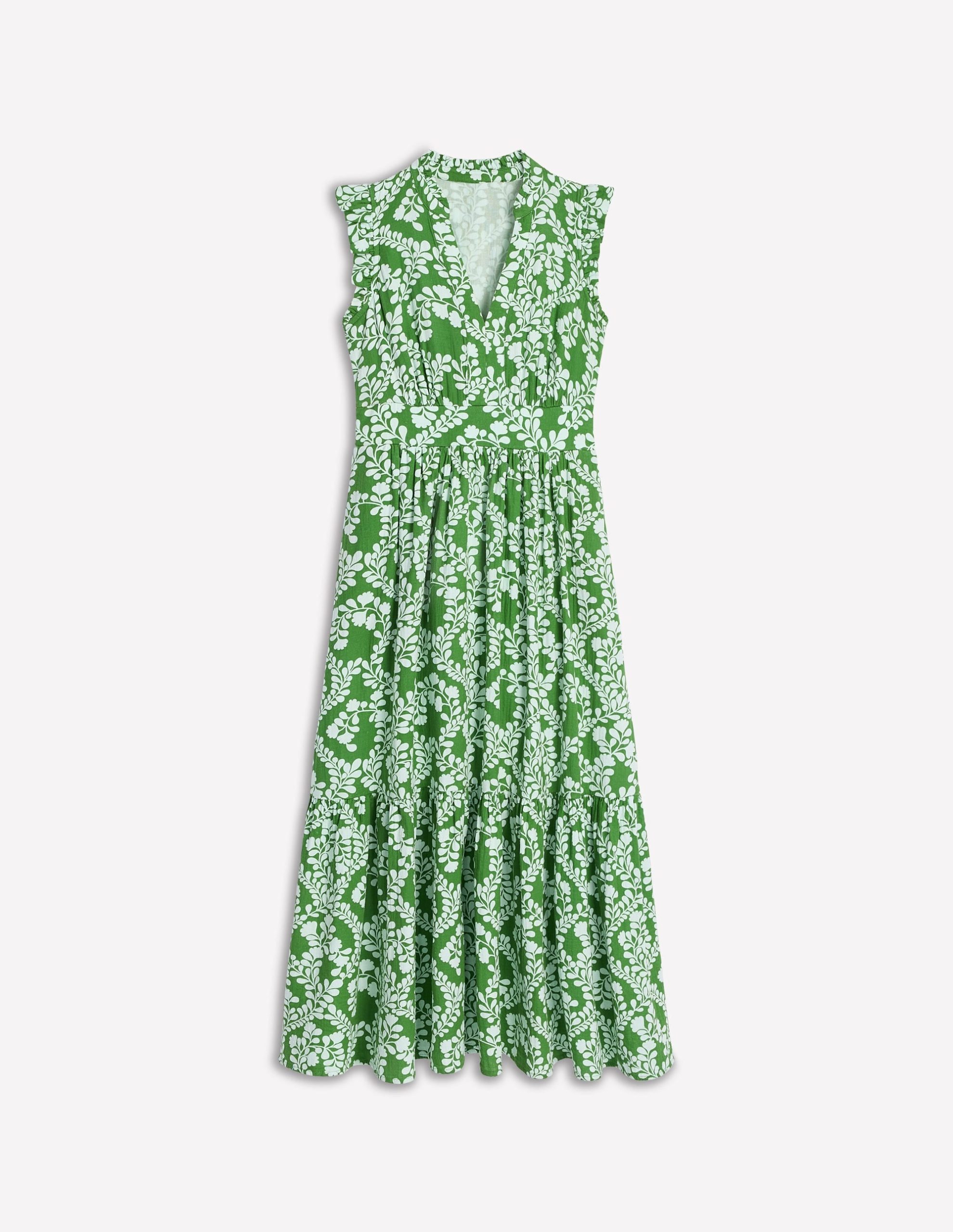 Wren Double Cloth Midi Dress-Paradise Green.Vine Silhouette - Image 5