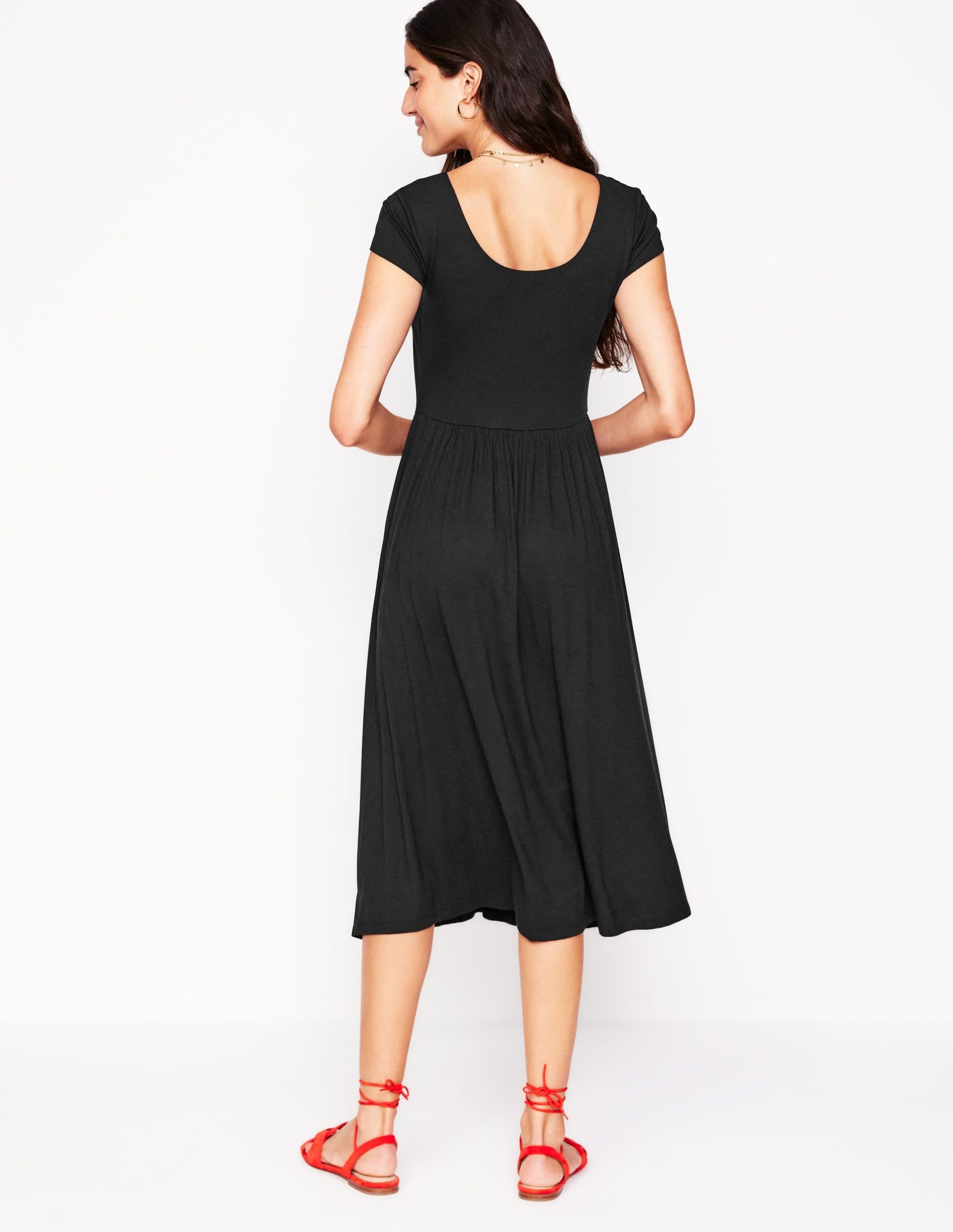 Samantha Scoop Jersey Dress-Black - Image 3