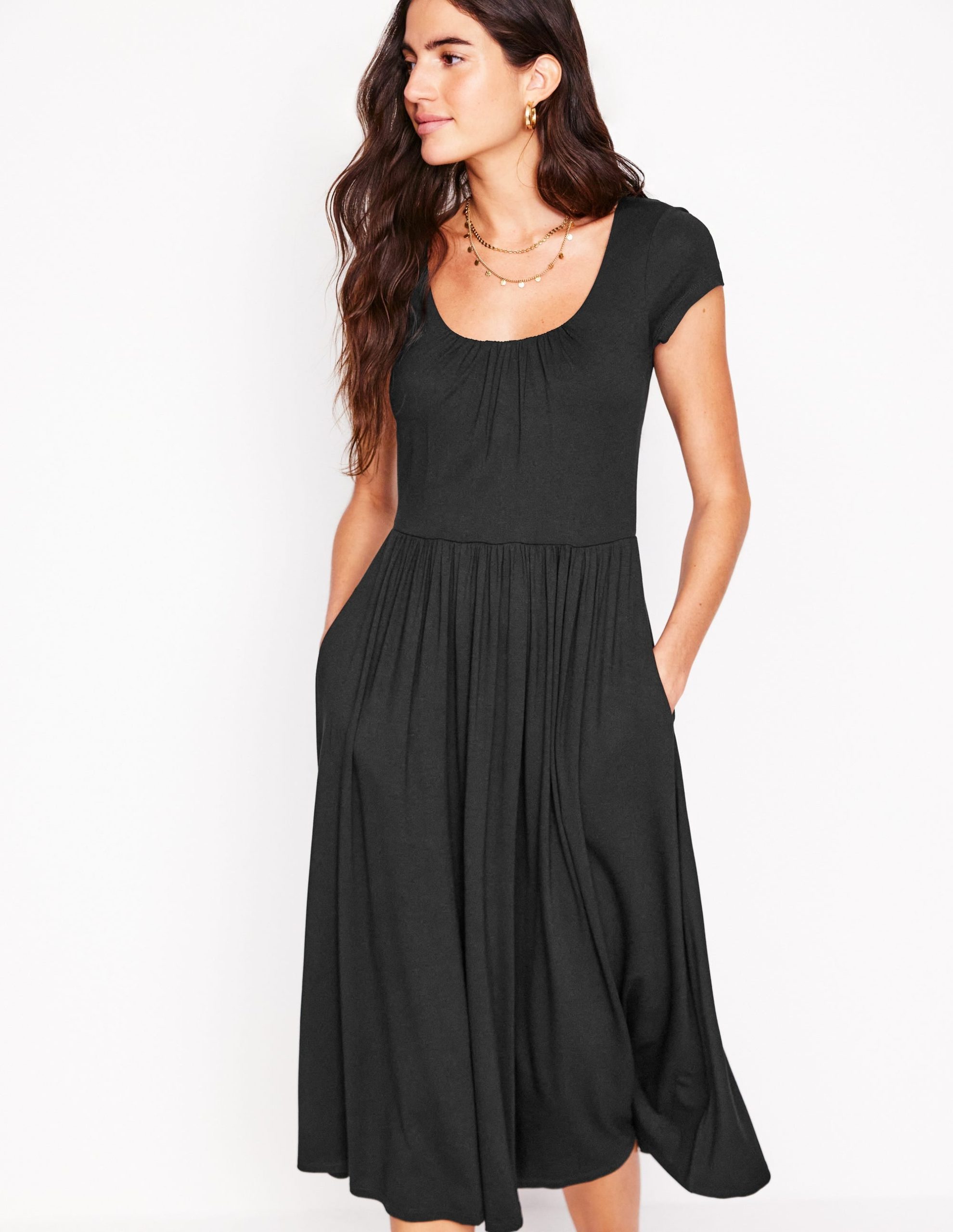 Samantha Scoop Jersey Dress-Black - Image 4