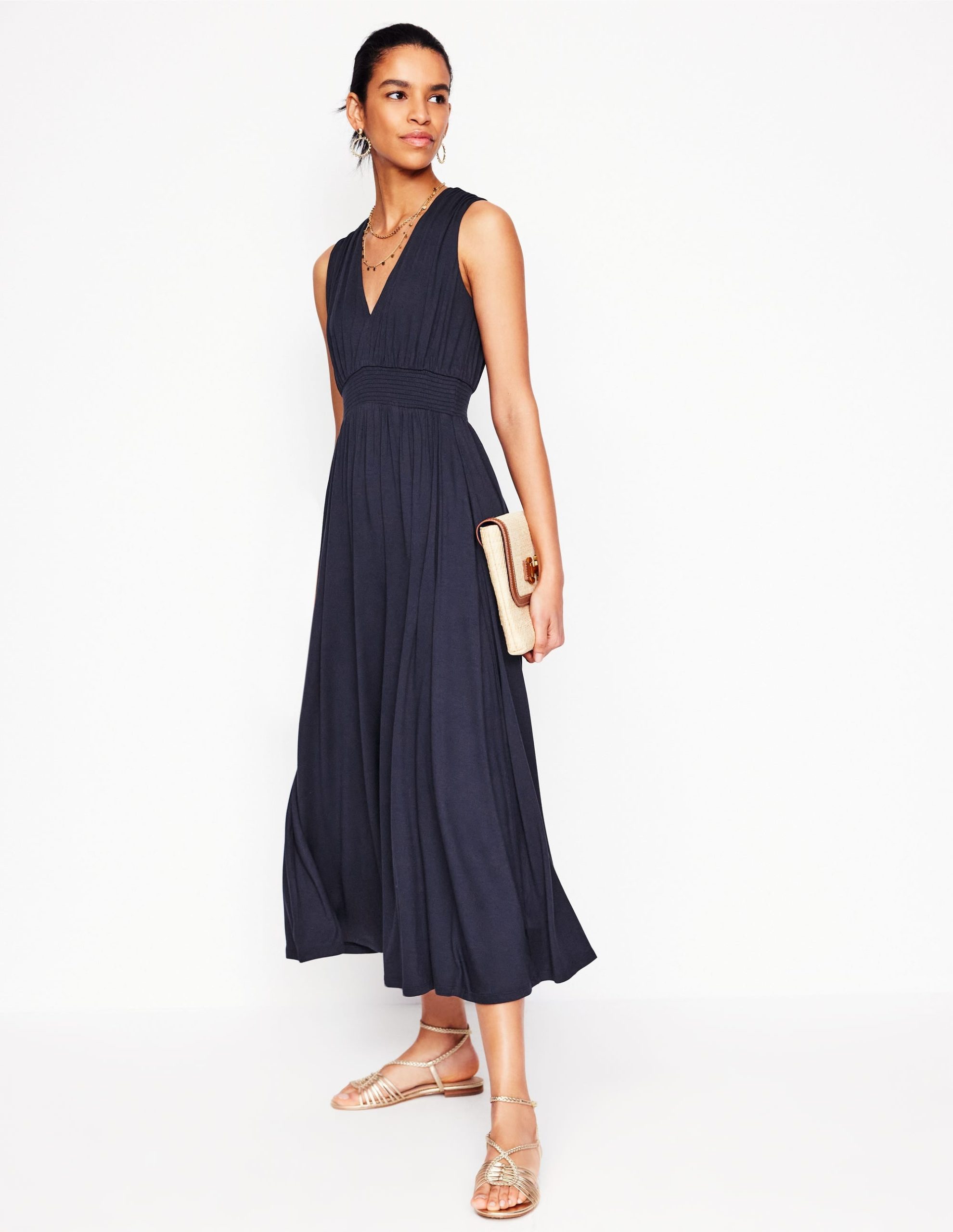 Paloma Jersey Maxi Dress-Navy - Image 4