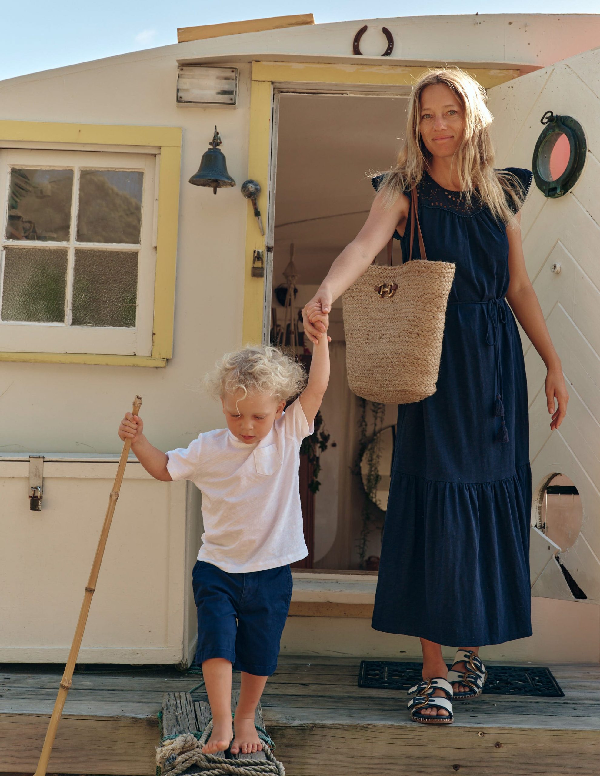Juliet Broderie Midi Dress-Navy - Image 2