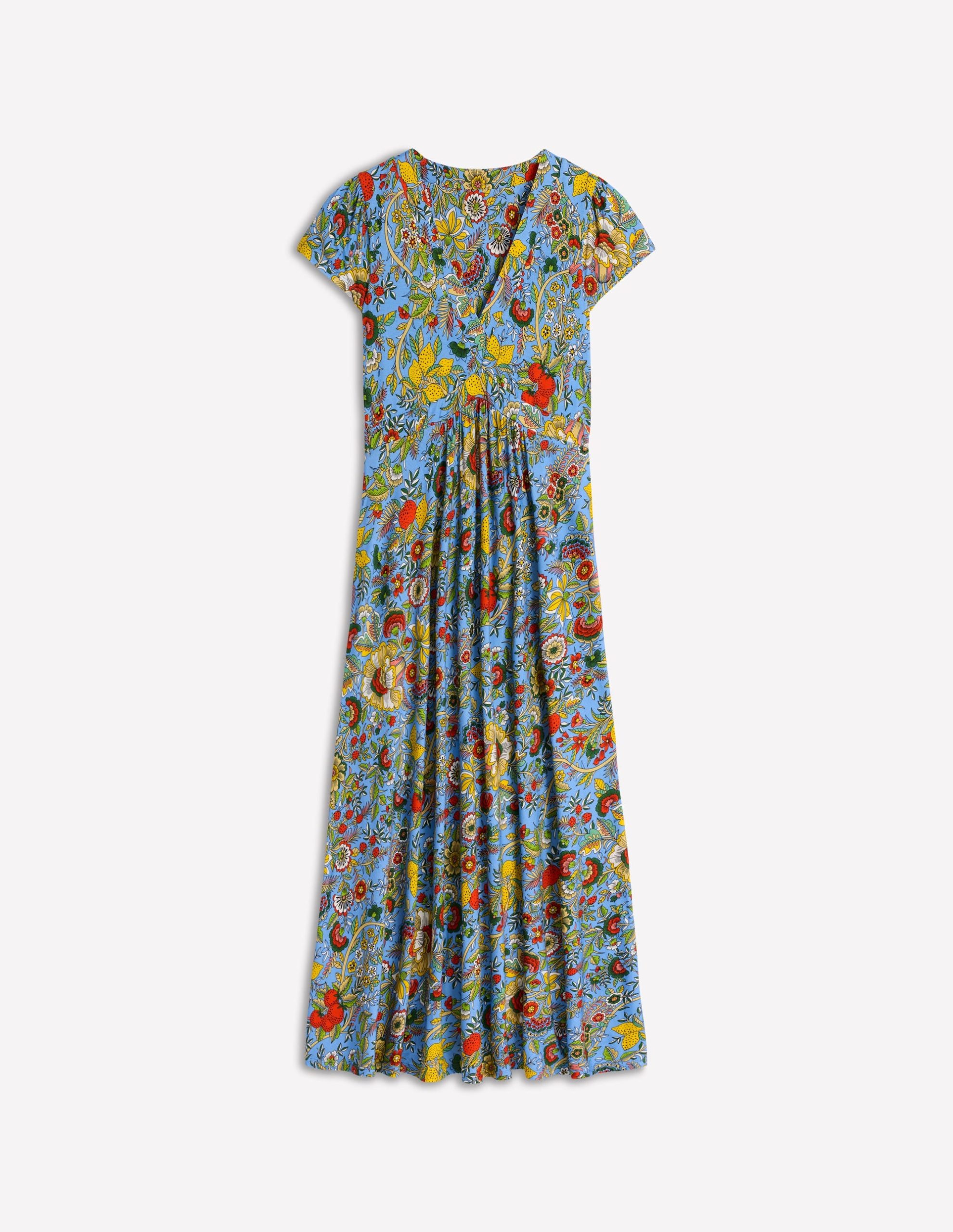 Bias Cut Jersey Midi Dress-Multi. Citrus Vine - Image 5