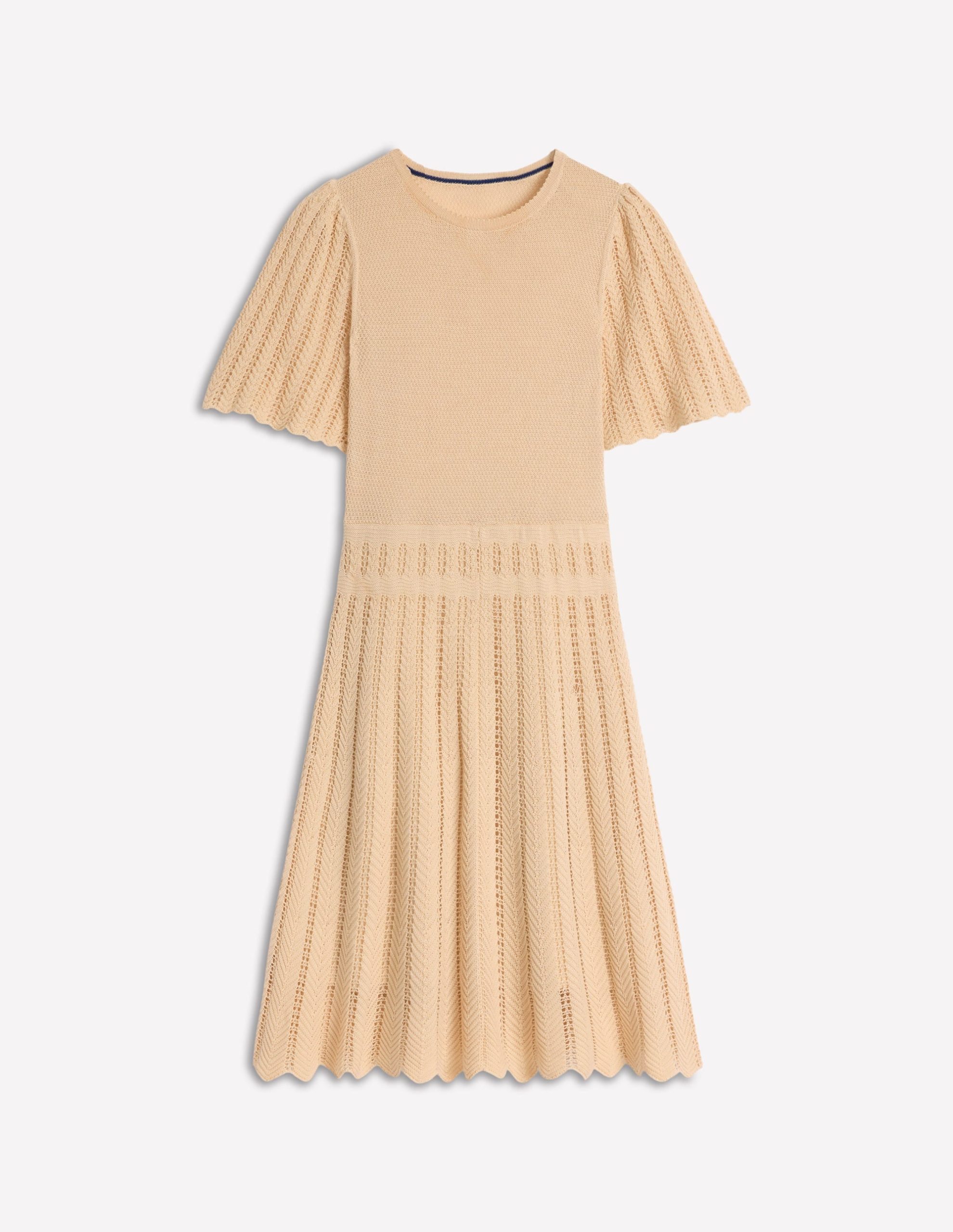 Cotton Stitch Crew Dress-Ivory - Image 5