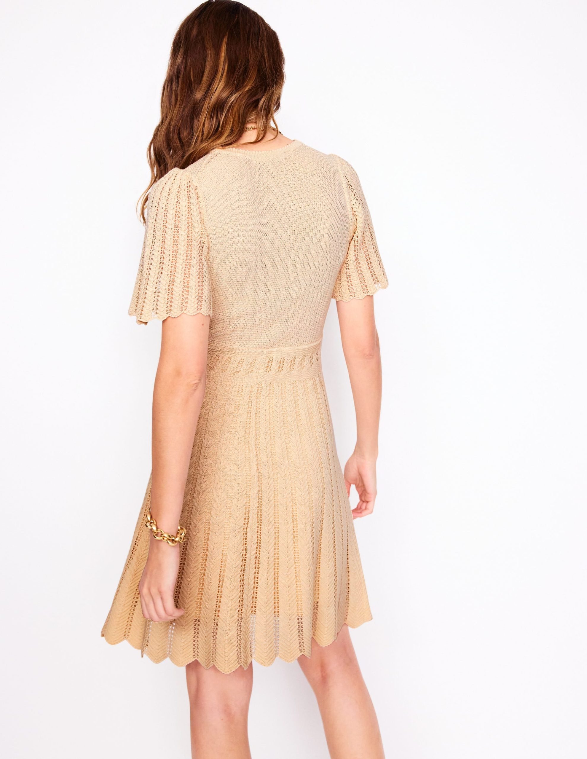 Cotton Stitch Crew Dress-Ivory - Image 2