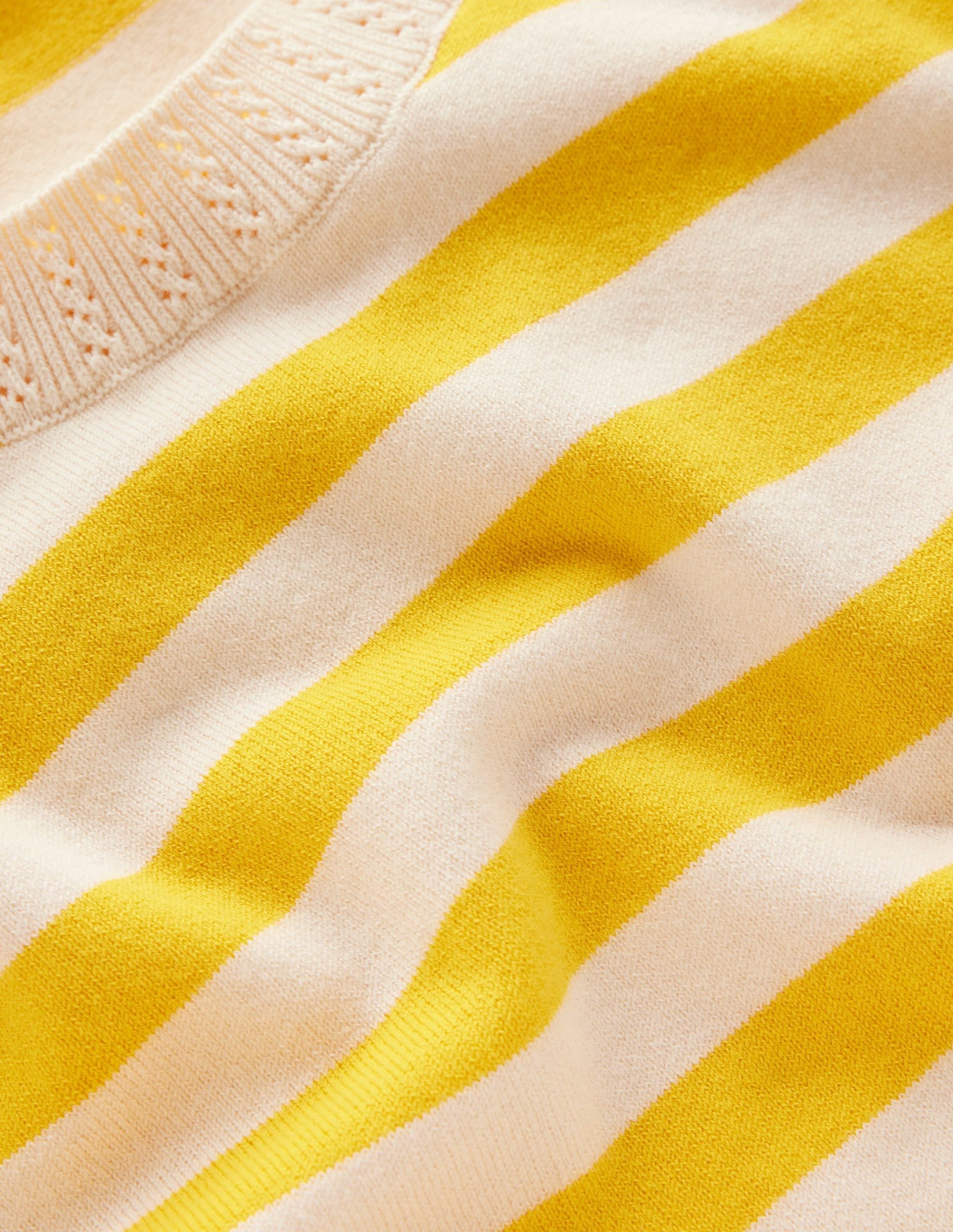Emilia Cotton Crew T-shirt-Yellow and Ivory Stripe - Image 8