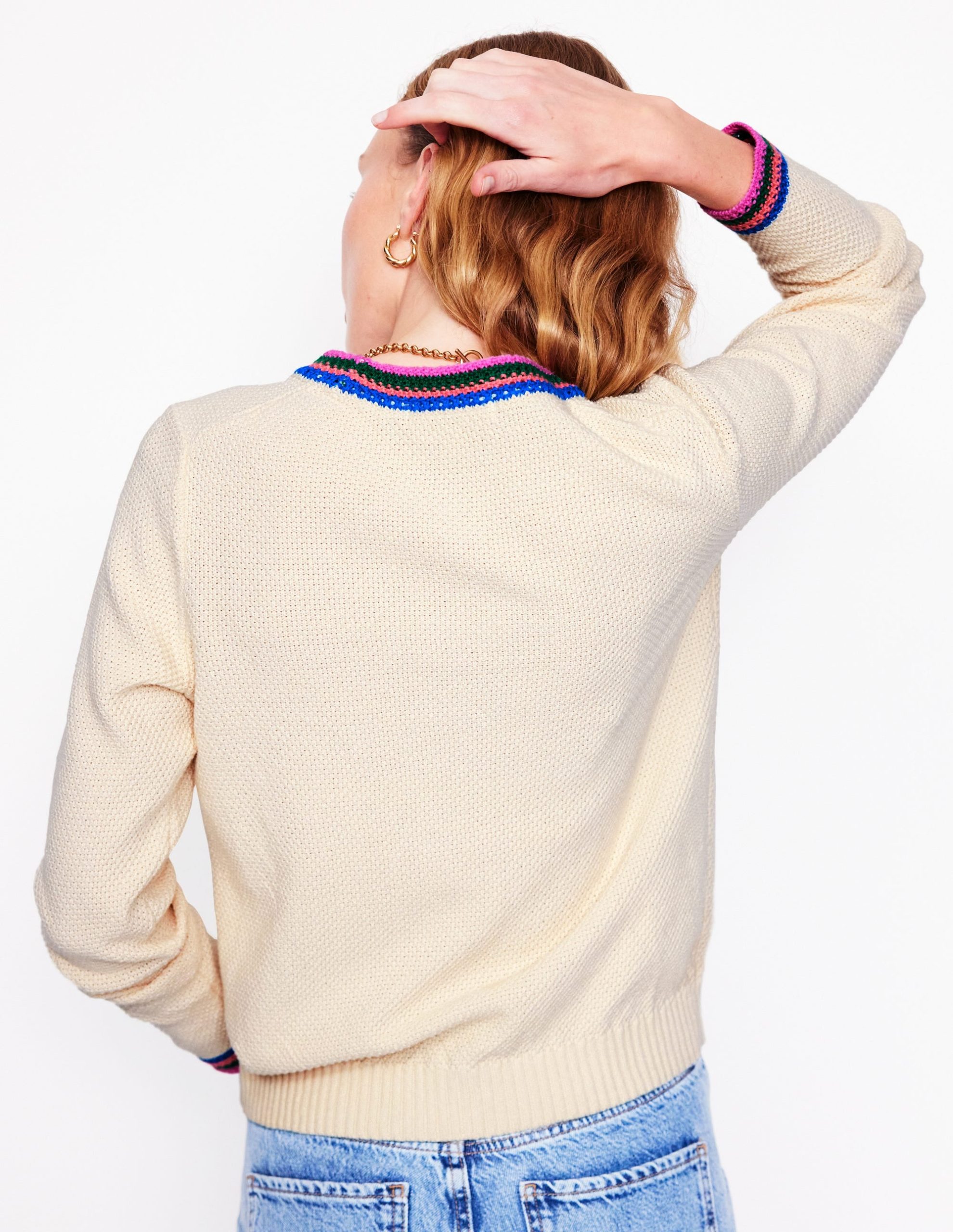 Callie Crochet Trim Sweater-Warm Ivory - Image 4