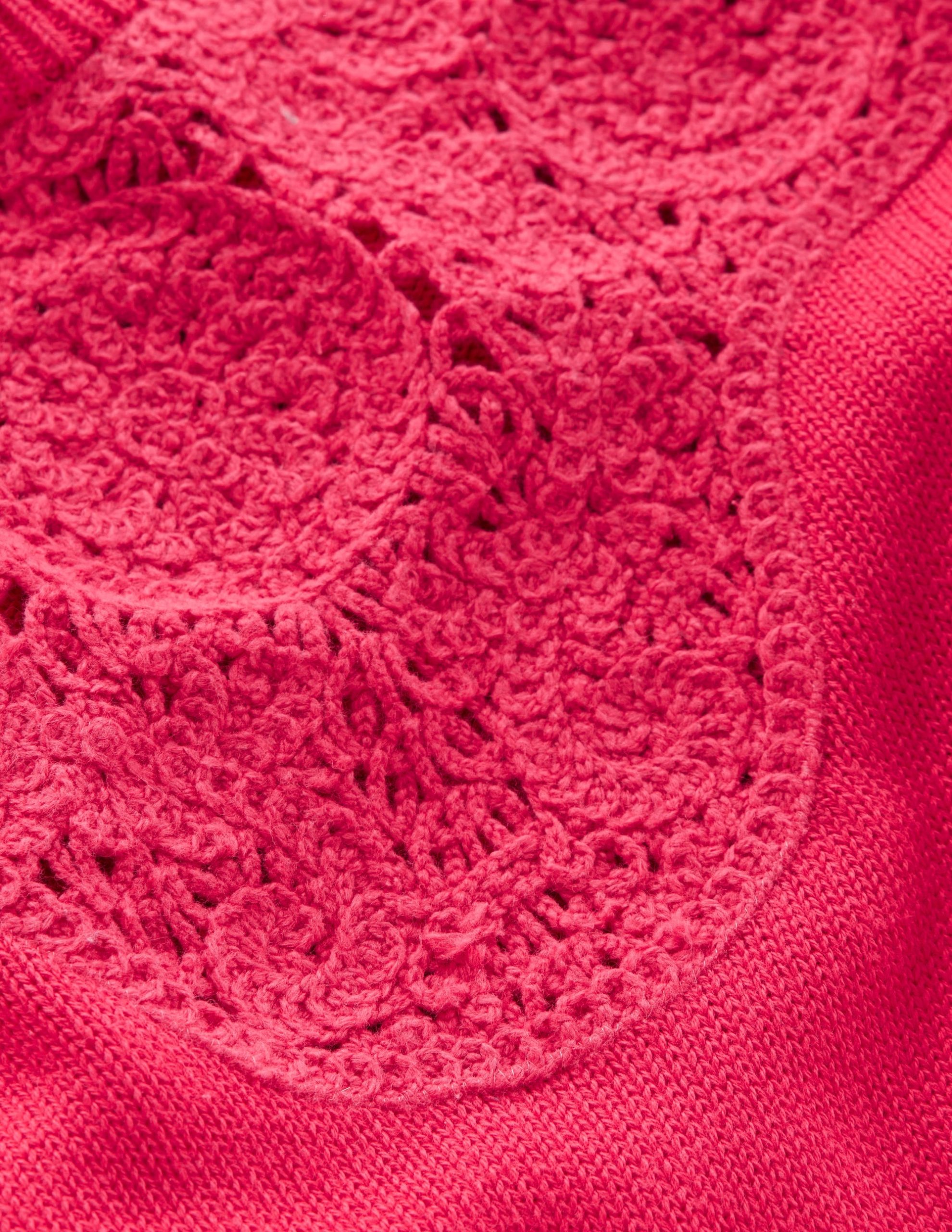Embroidered Yoke Knitted Tee-Camelia Pink - Image 6
