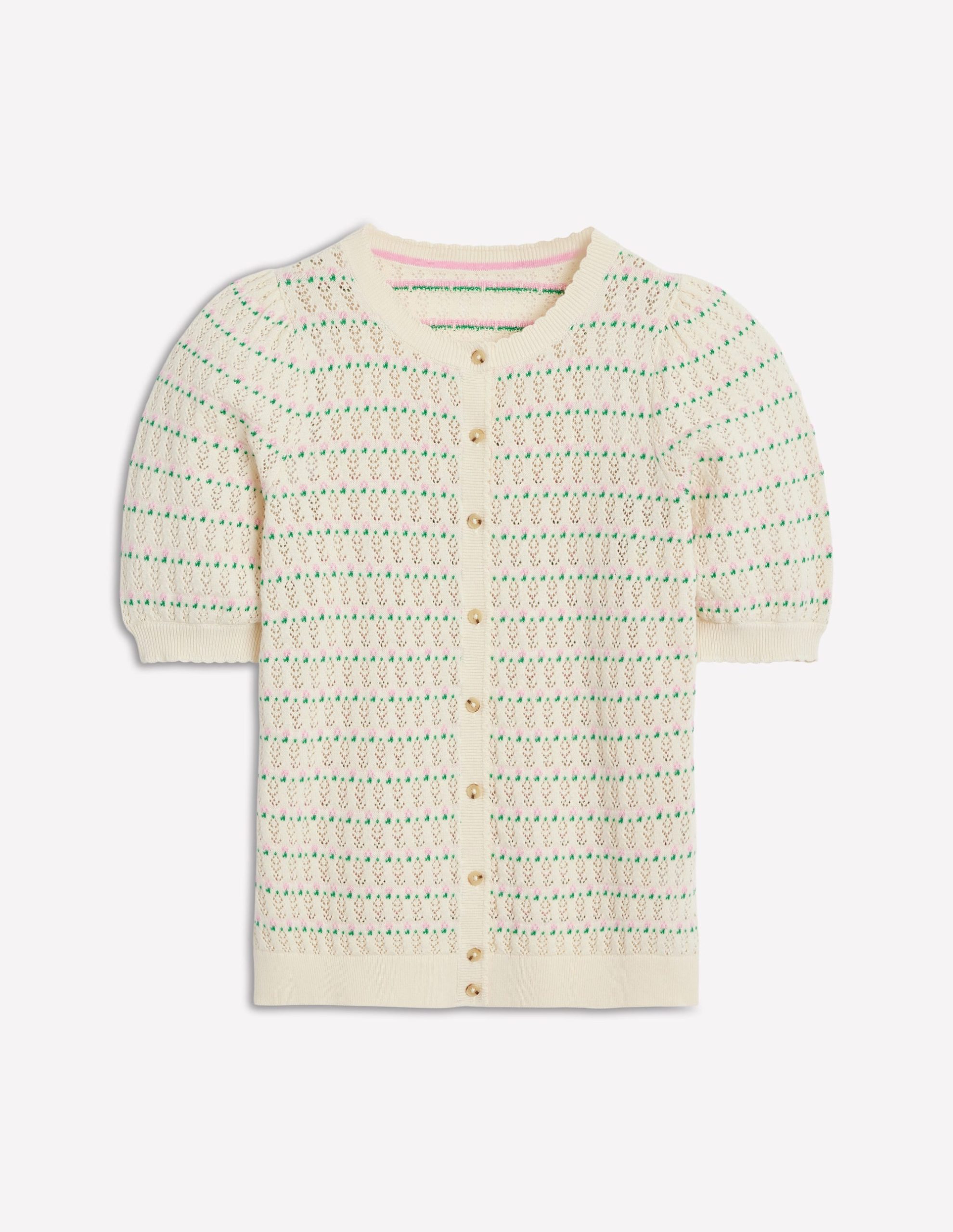 Dot Pointelle Cardigan-Pretty Floral Fair Isle - Image 8