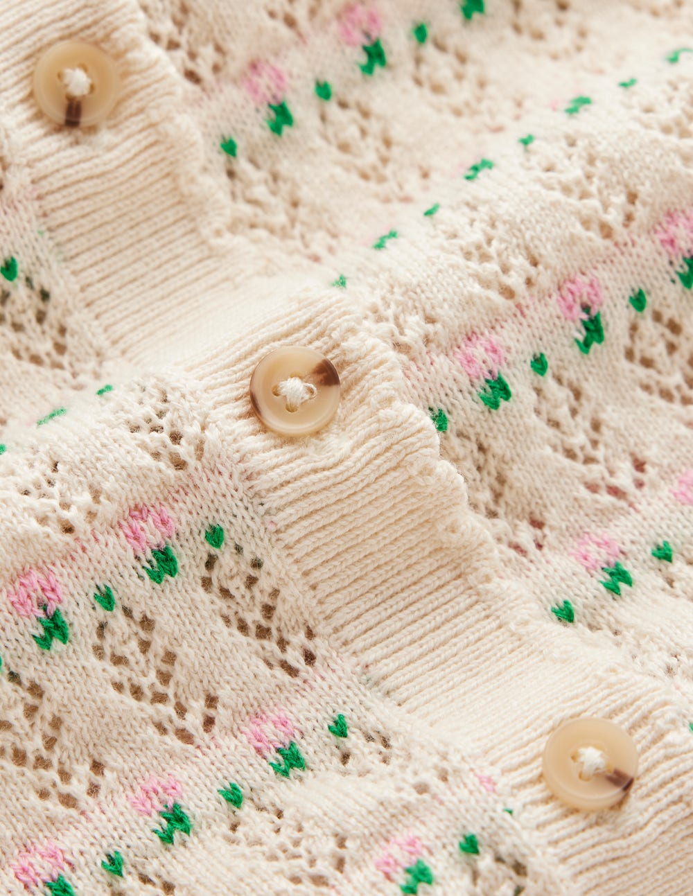 Dot Pointelle Cardigan-Pretty Floral Fair Isle - Image 9