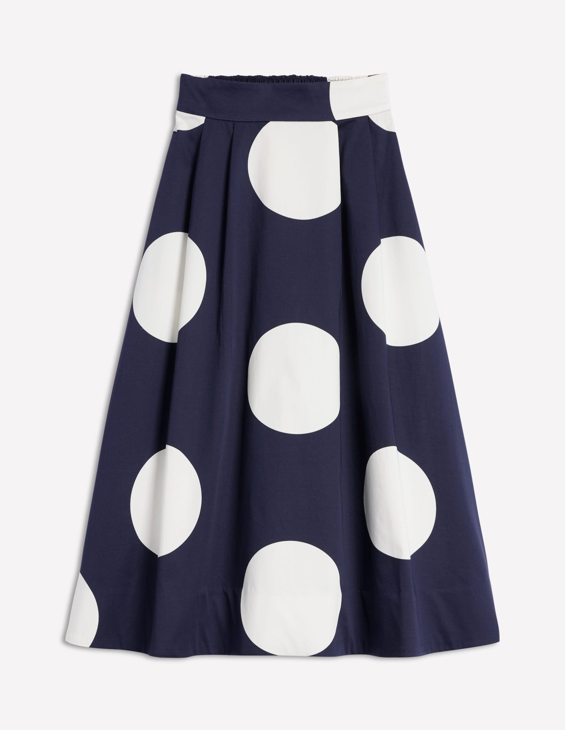 Isabella Cotton Sateen Skirt-Navy Spots - Image 7