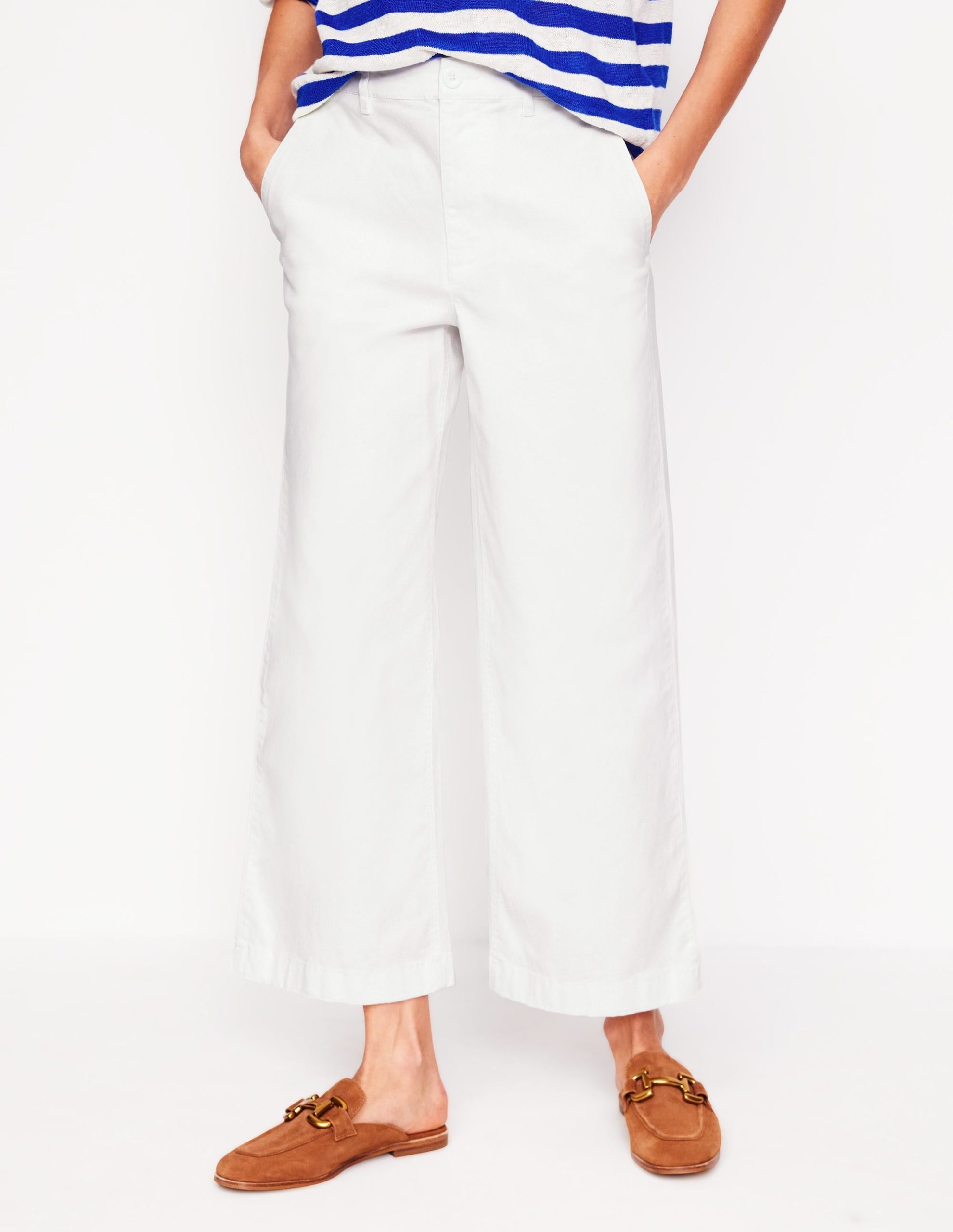 Barnsbury Crop Chino Pants-White - Image 4