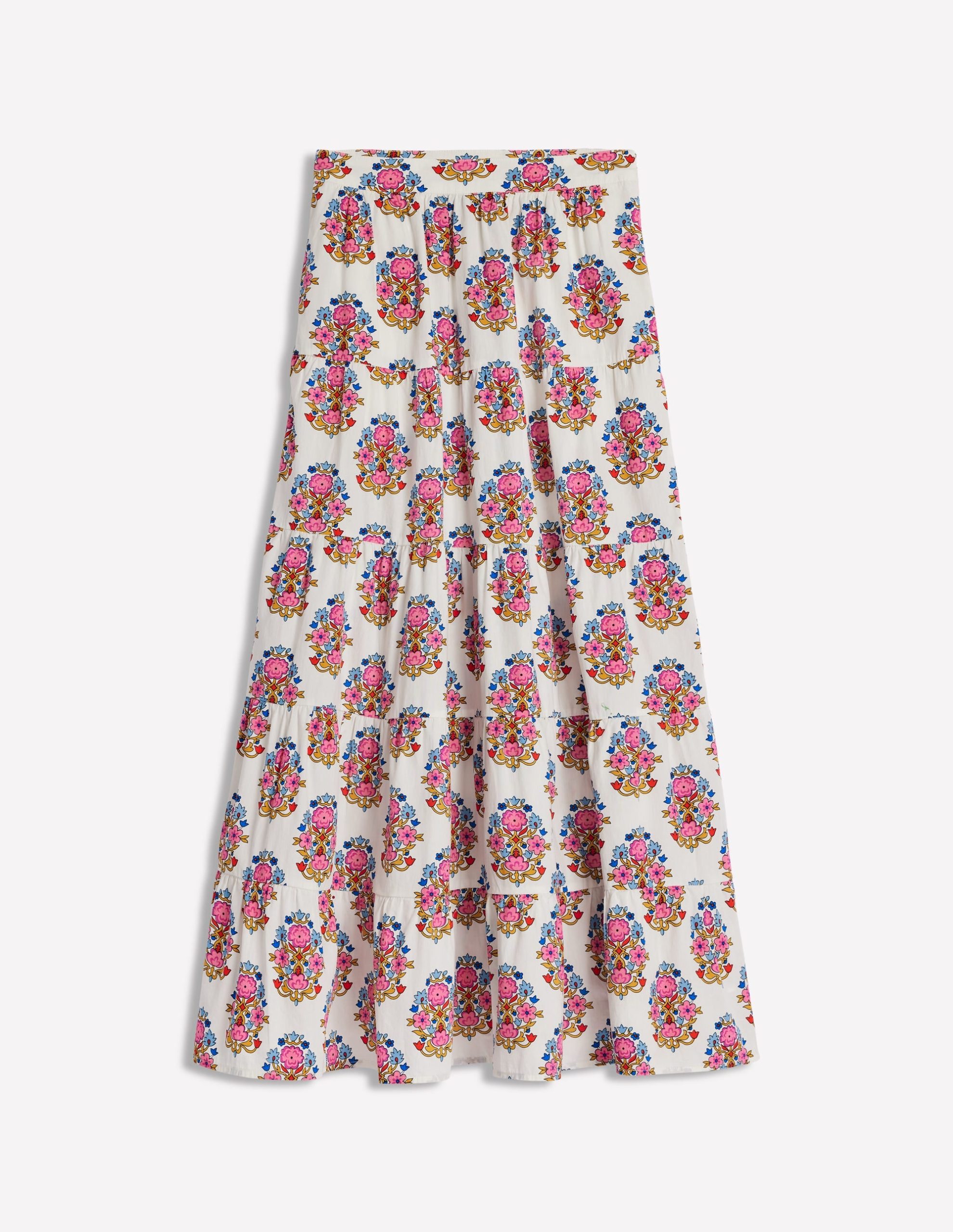 Nadia Poplin Maxi Skirt-Ivory. Wildflower Stamp - Image 5