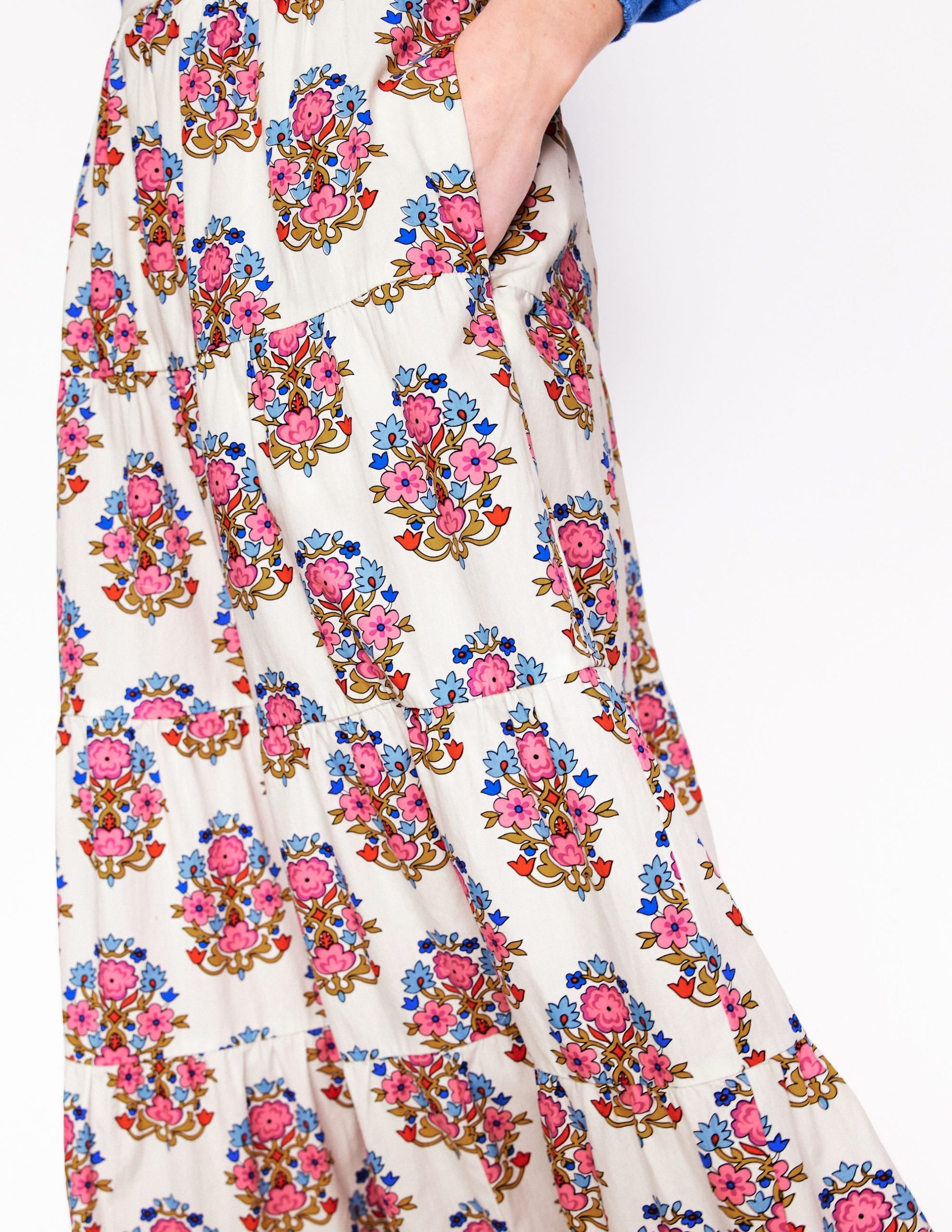 Nadia Poplin Maxi Skirt-Ivory. Wildflower Stamp - Image 2