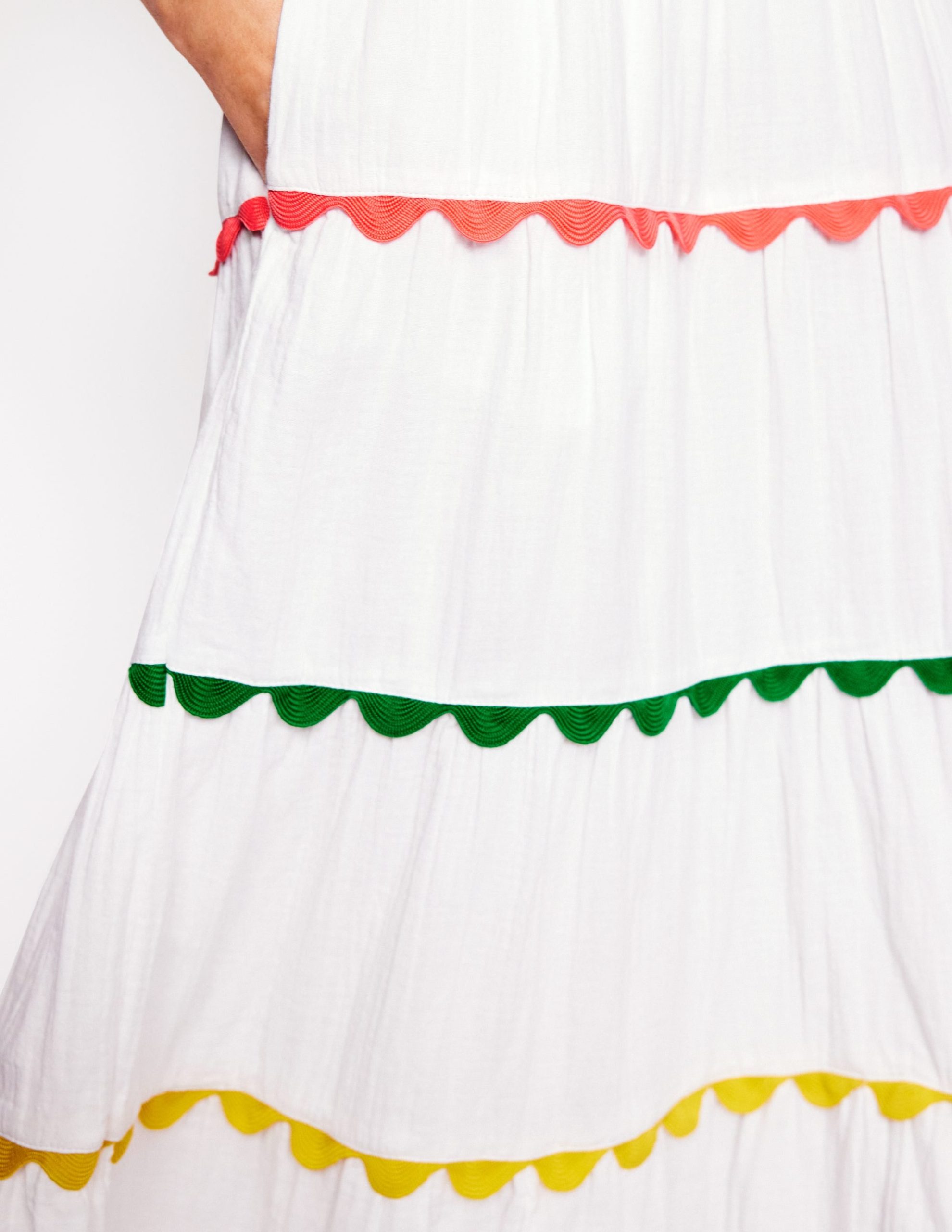 Nadia Double Cloth Maxi Skirt-White - Image 2