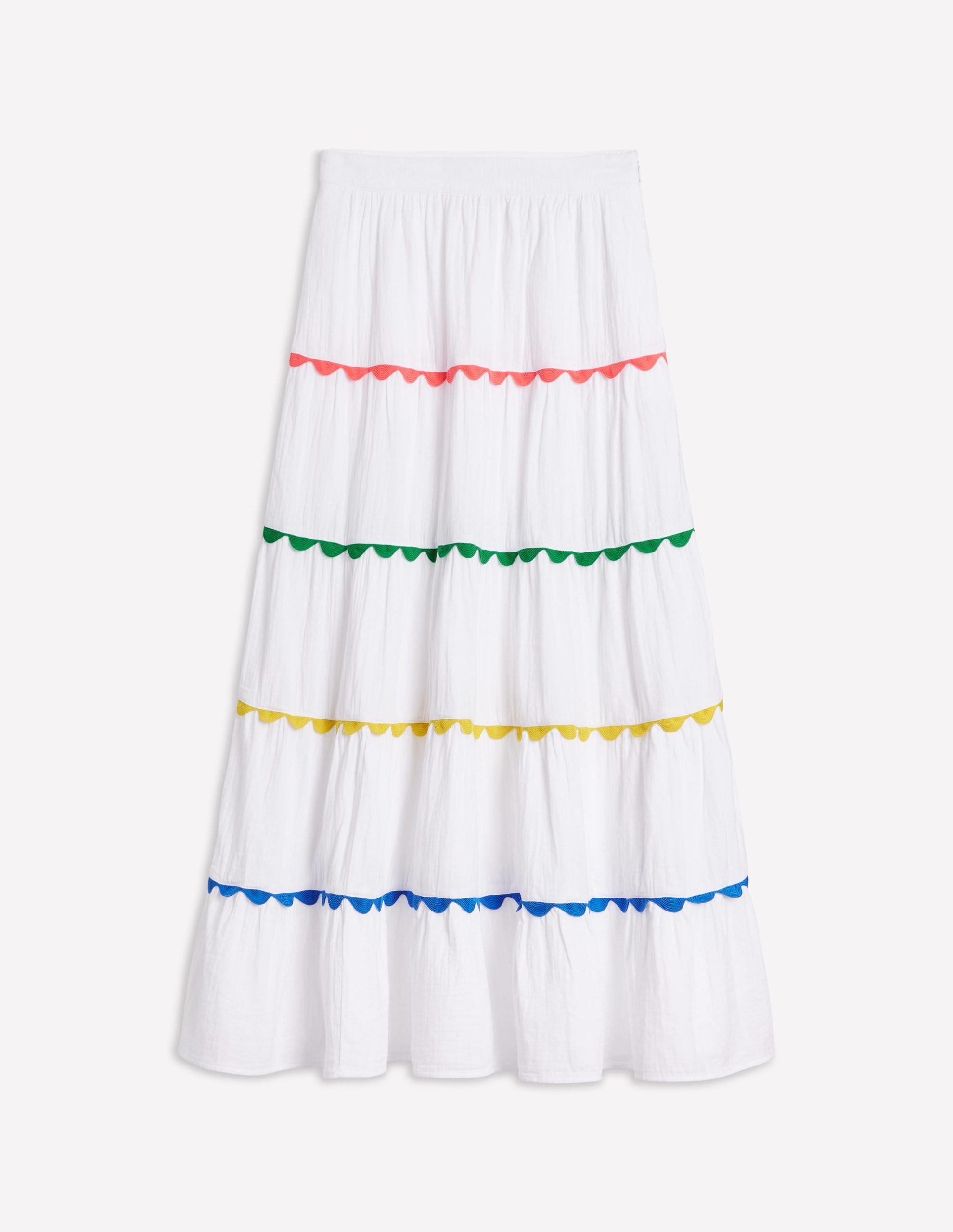 Nadia Double Cloth Maxi Skirt-White - Image 5