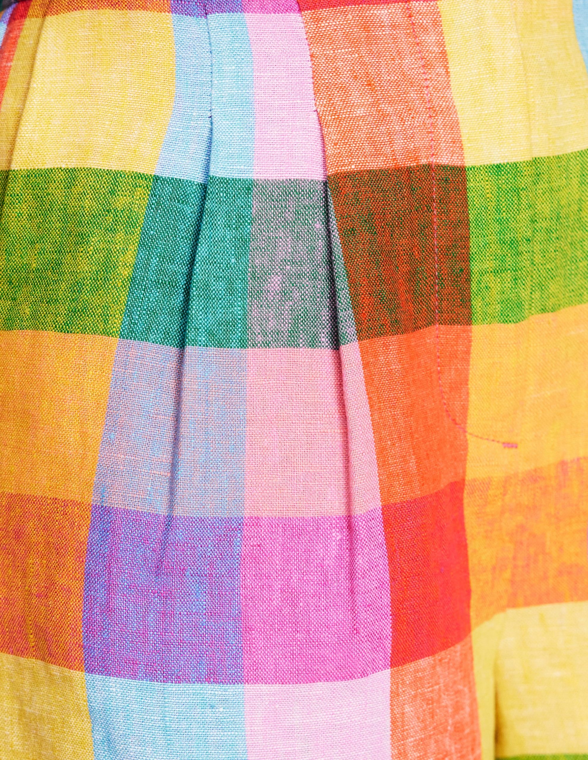 Dulwich Linen Shorts-Rainbow Multigingham - Image 3