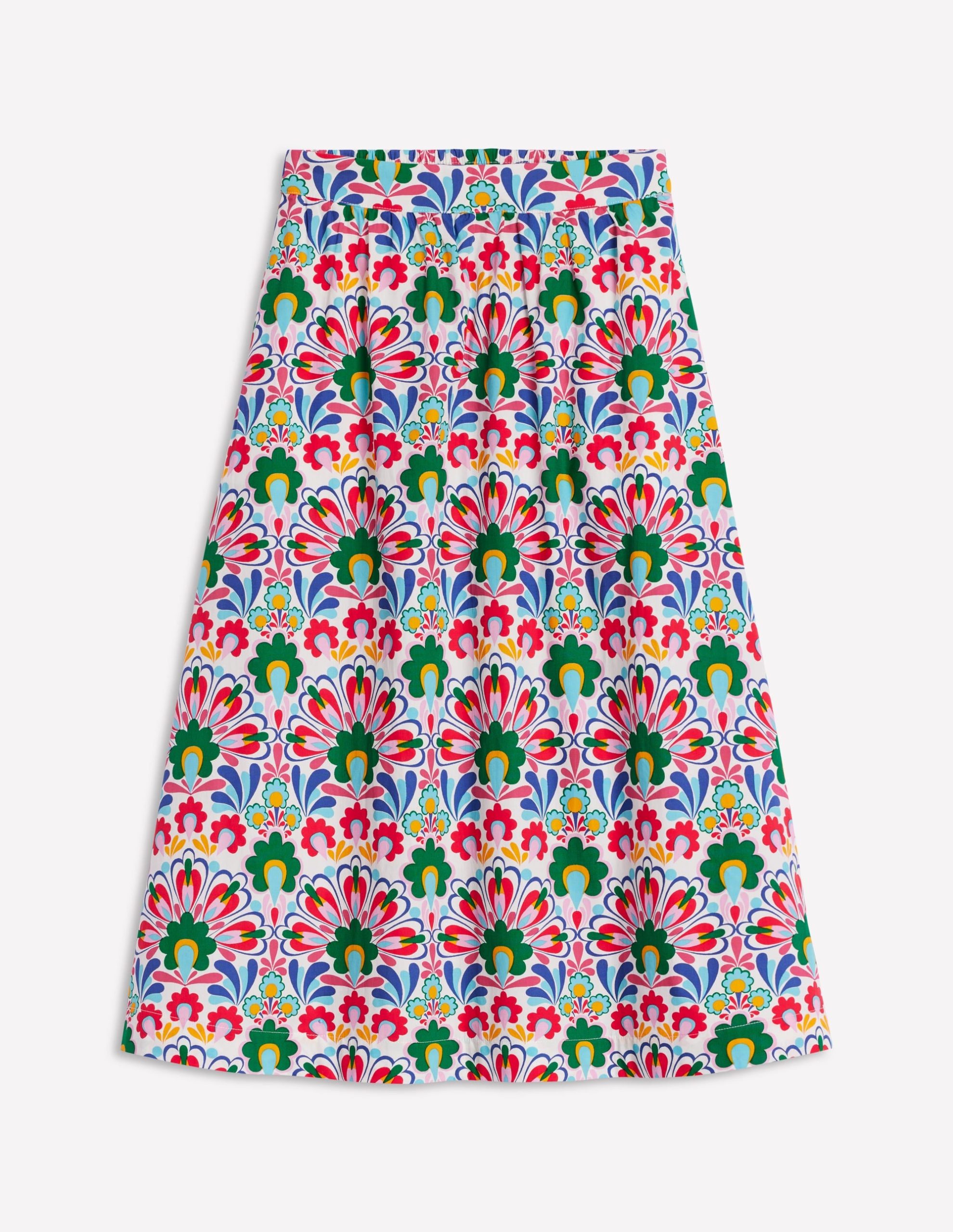 Hattie Poplin Midi Skirt-Multi. Decorative Dandelion - Image 5