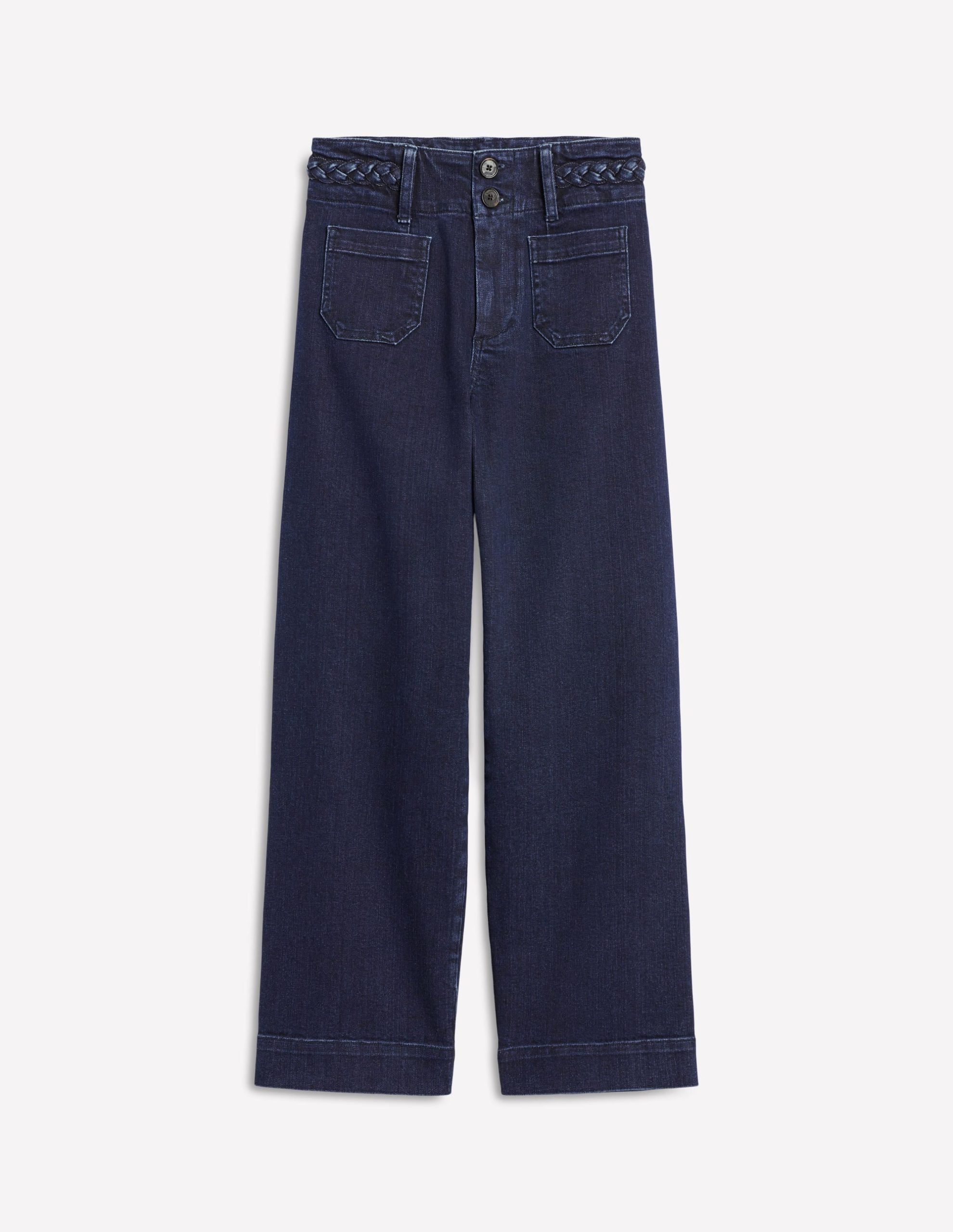 Patch Pocket Cropped Pants-Indigo Braid - Image 6