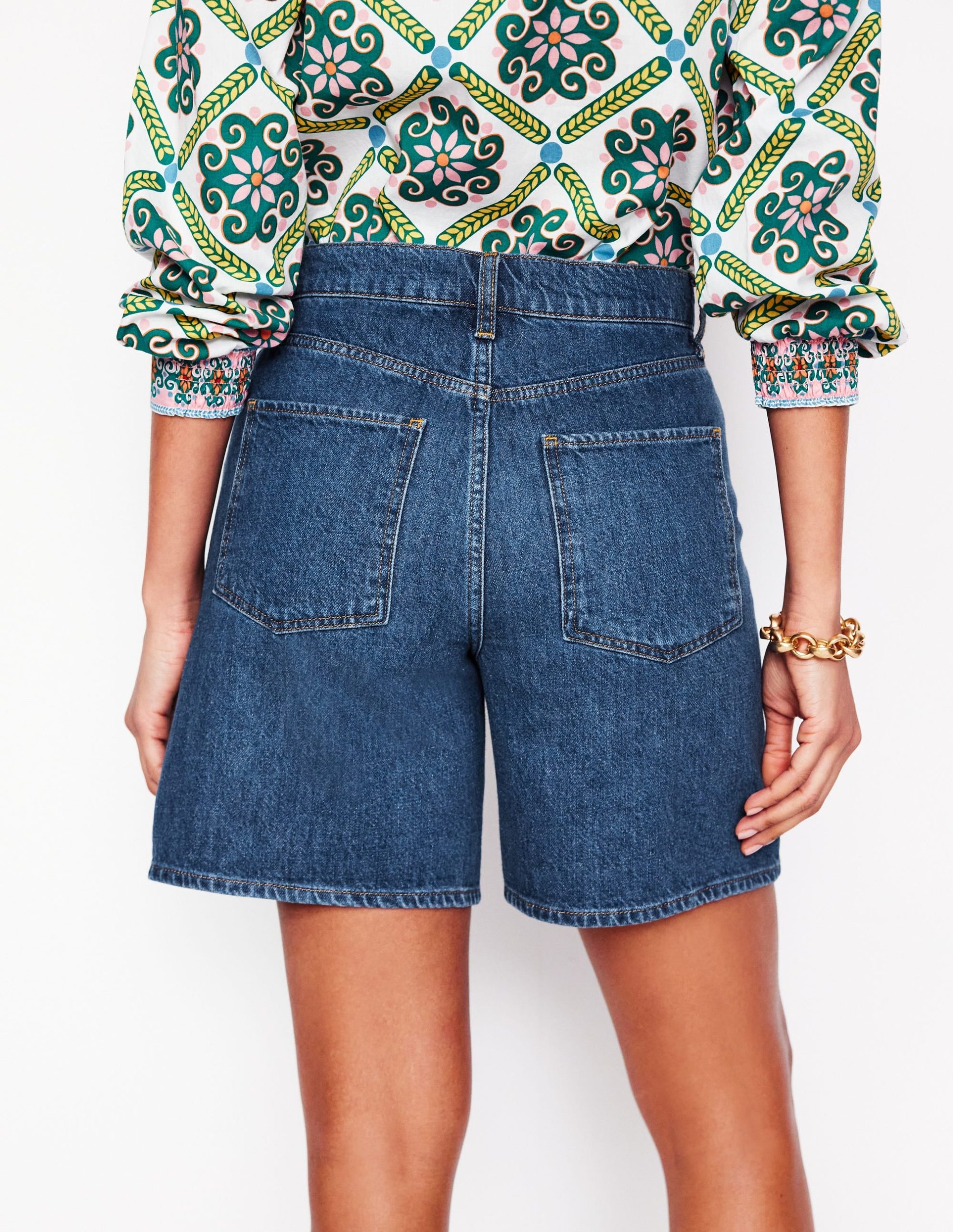 Mid Thigh Denim Shorts-Mid Vintage - Image 5