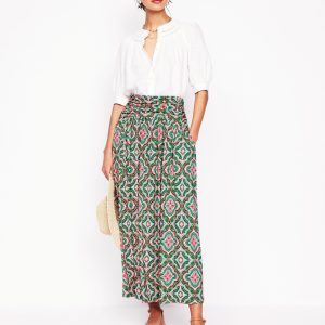 Rosaline Jersey Skirt-Rich Emerald. Mosaic Lawn