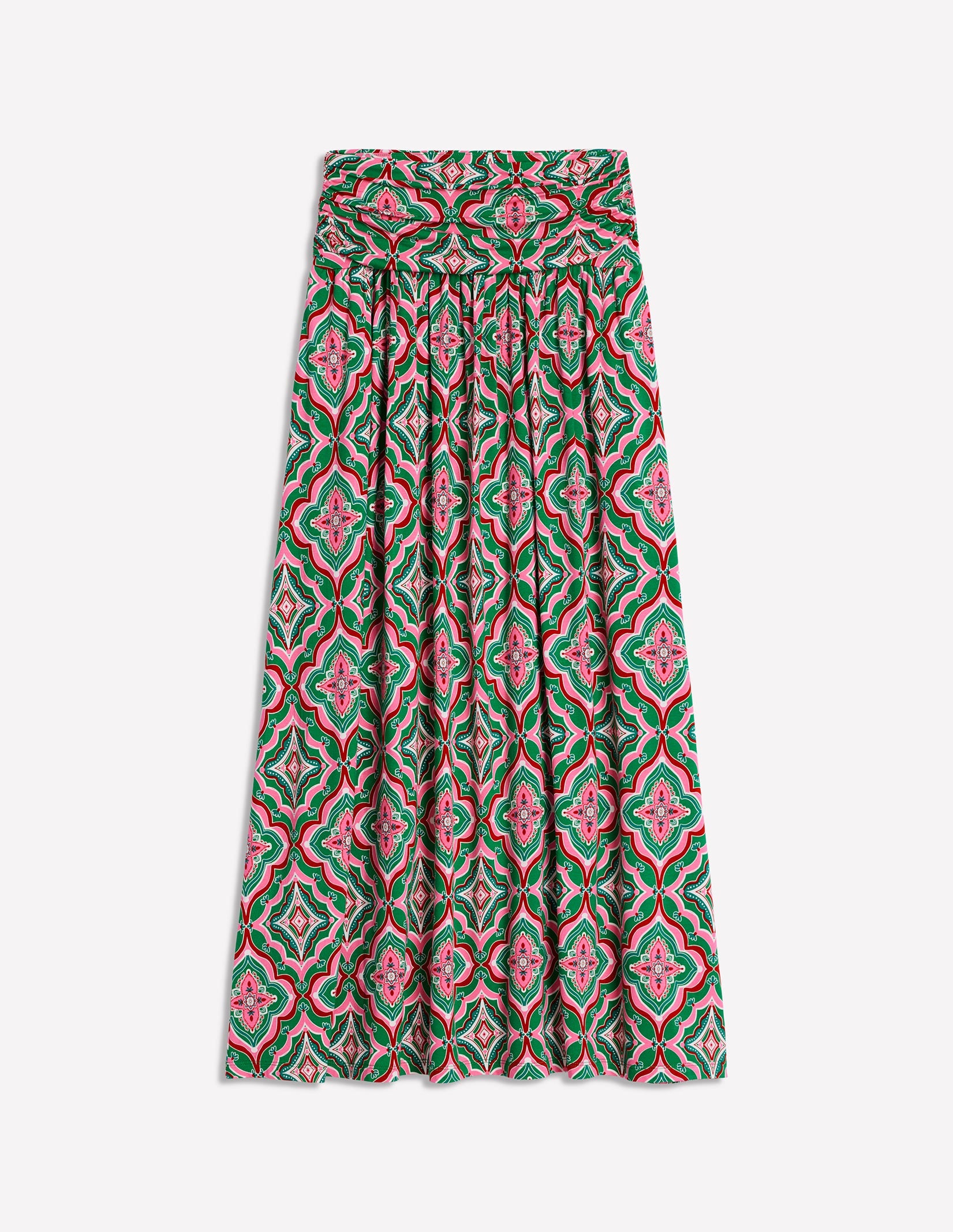 Rosaline Jersey Skirt-Rich Emerald. Mosaic Lawn - Image 5