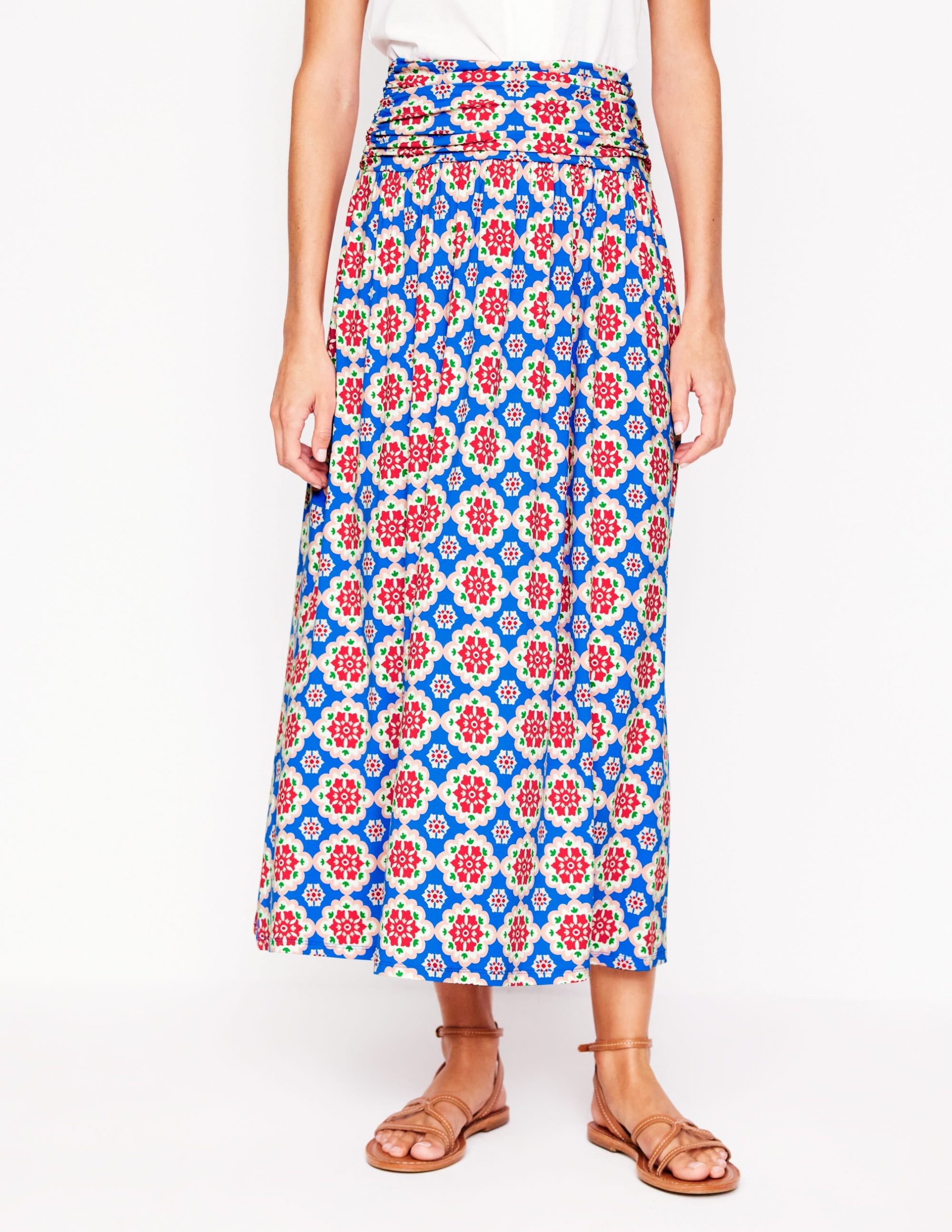 Rosaline Jersey Skirt-Cerulean Blue. Bloom Geo - Image 4