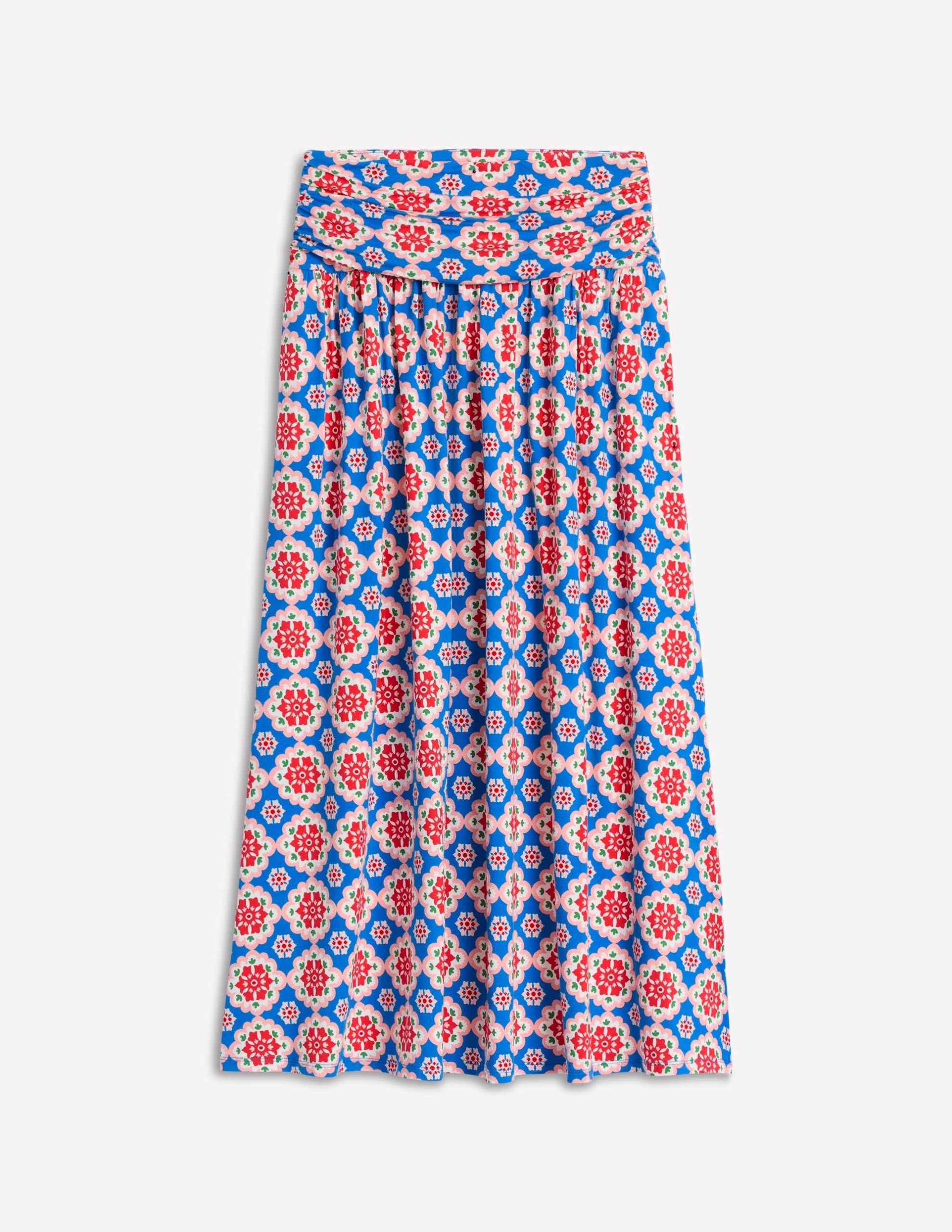 Rosaline Jersey Skirt-Cerulean Blue. Bloom Geo - Image 5
